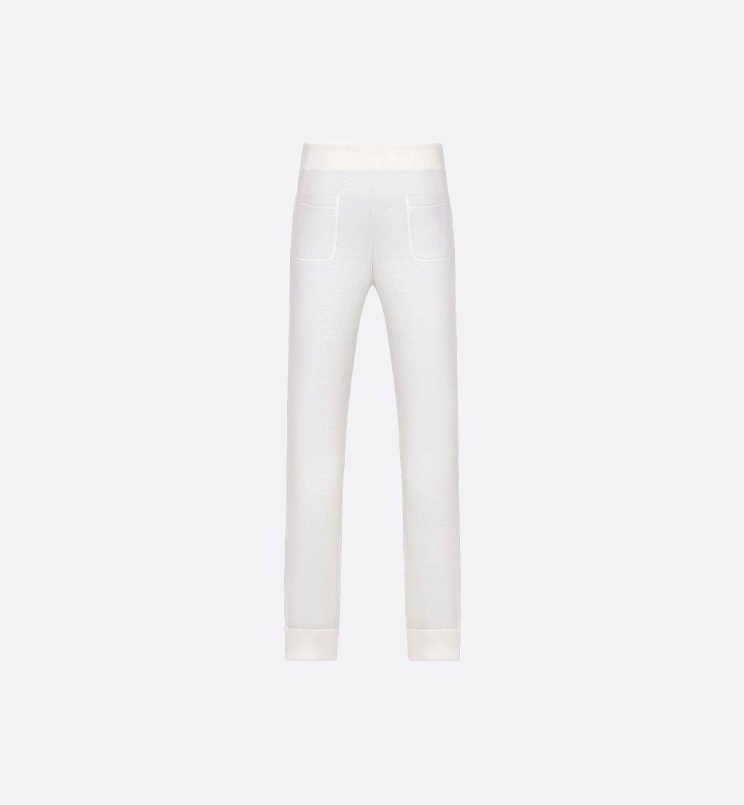 Track Pants White Cotton Knit And Cashmere