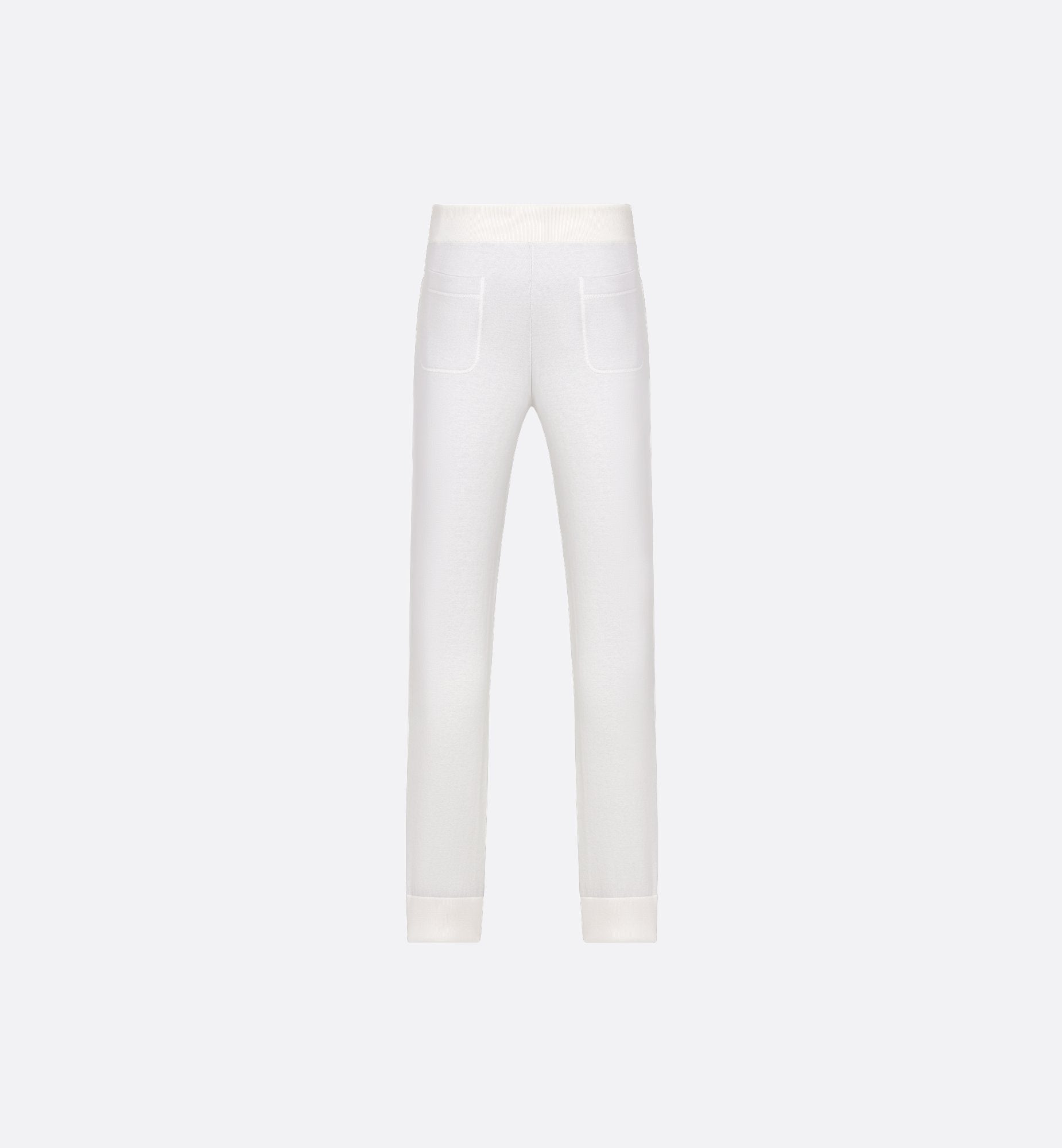 Track Pants White Cotton Knit And Cashmere