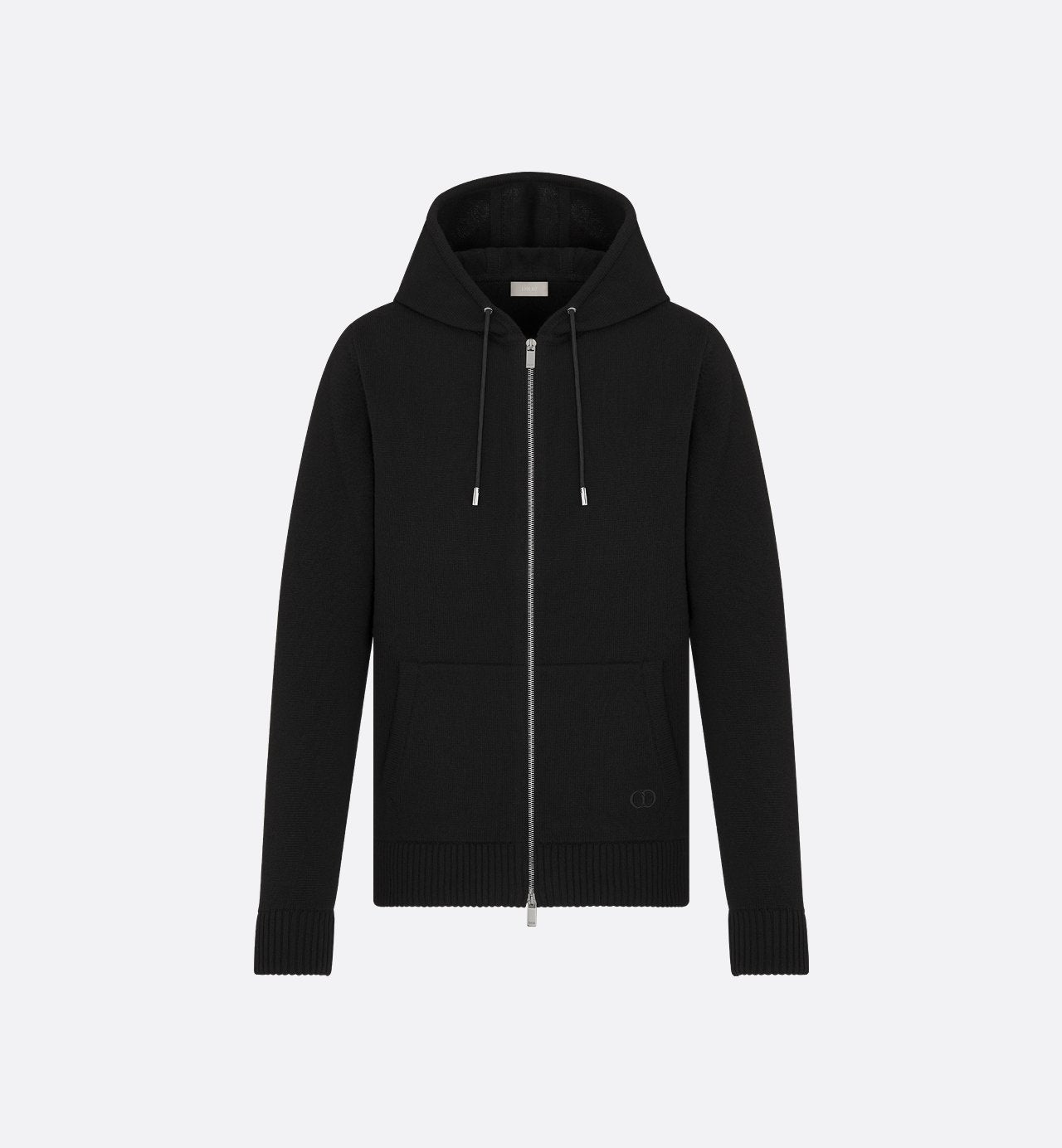 Cd Icon Hooded Sweatshirt With Zip Black Cashmere Jersey