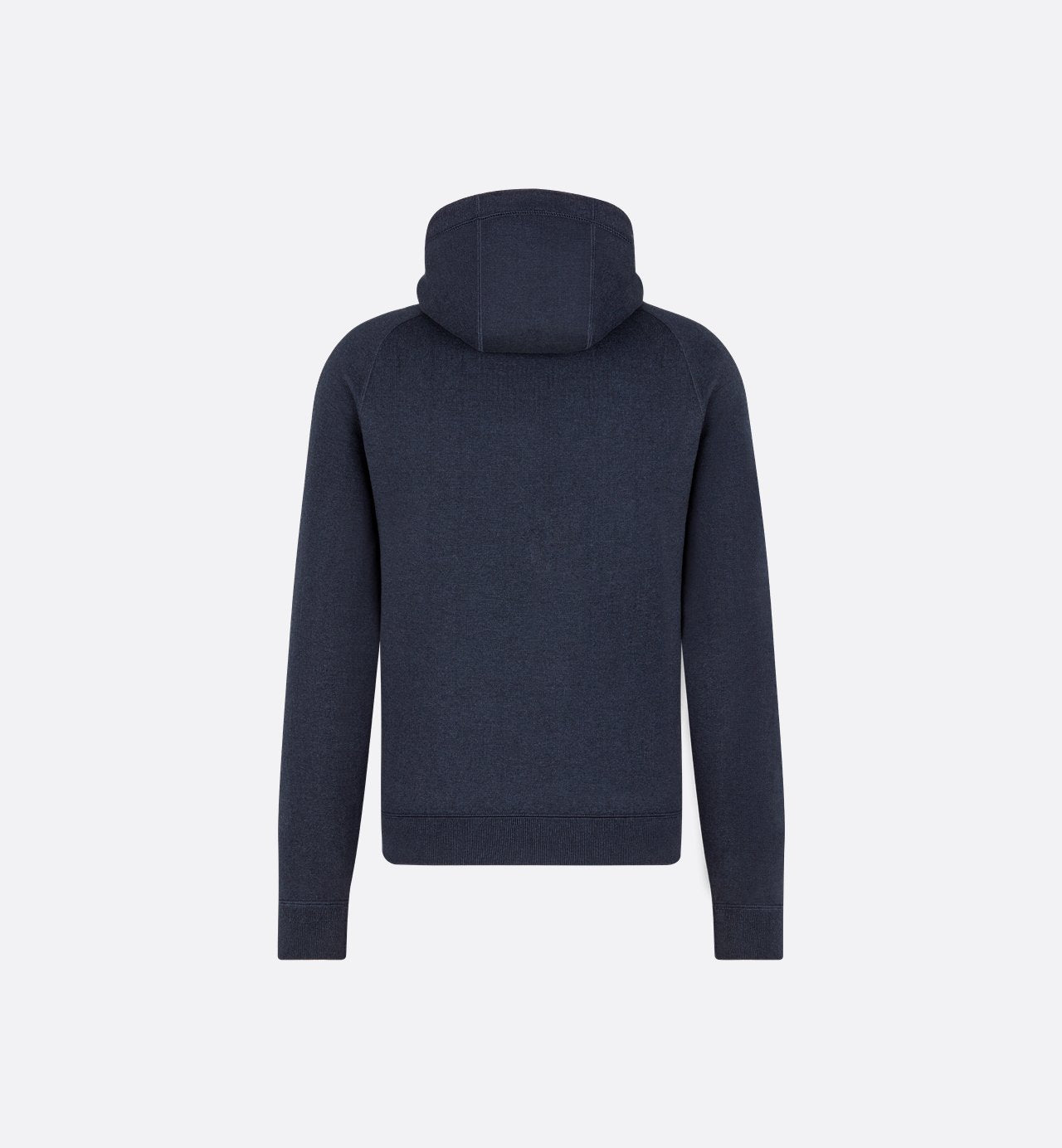 Hooded Track Jacket Navy Blue Cotton Knit And Cashmere