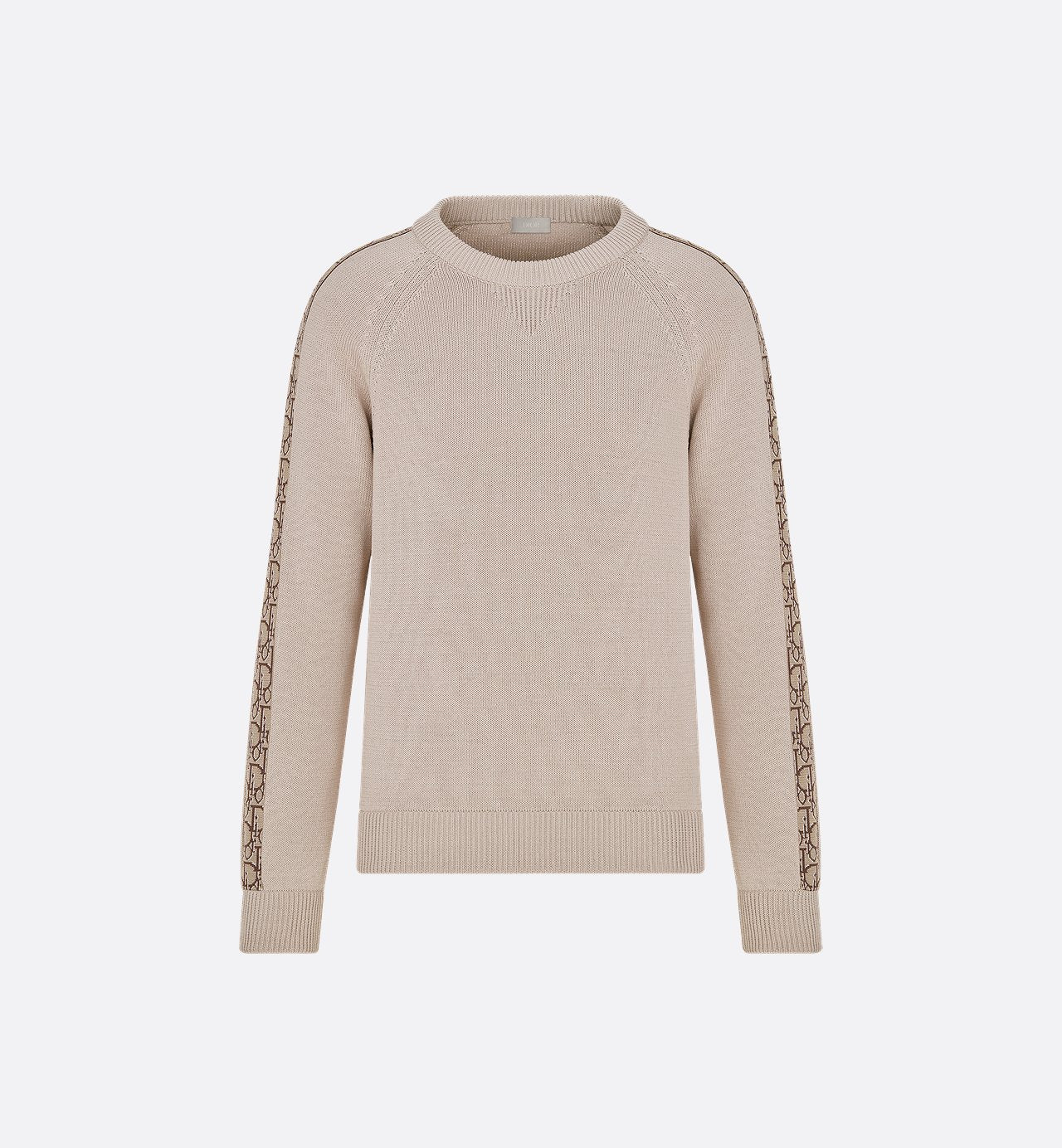 Sweater With Dior Oblique Inserts Beige Cotton Jersey