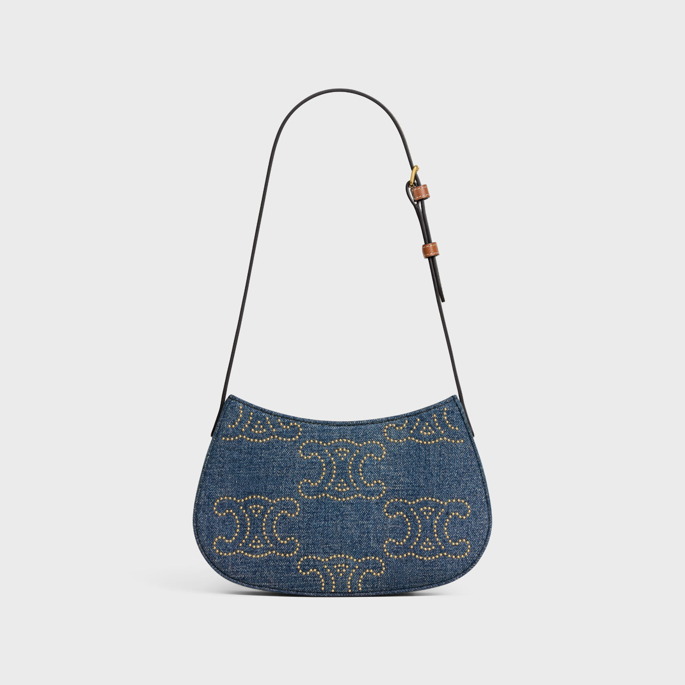 Medium Tilly Bag In Denim With Triomphe Studs And Calfskin