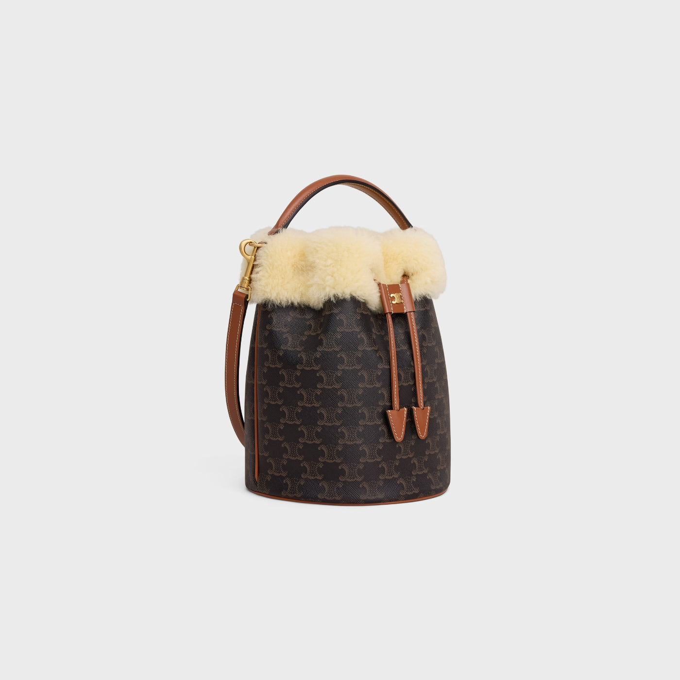 Clara Bag In Triomphe Canvas And Shearling