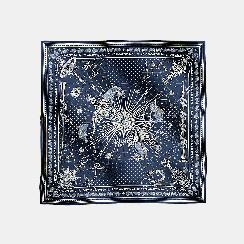 Hermes Chorus Stellarum Bandana 55, Marine, Front