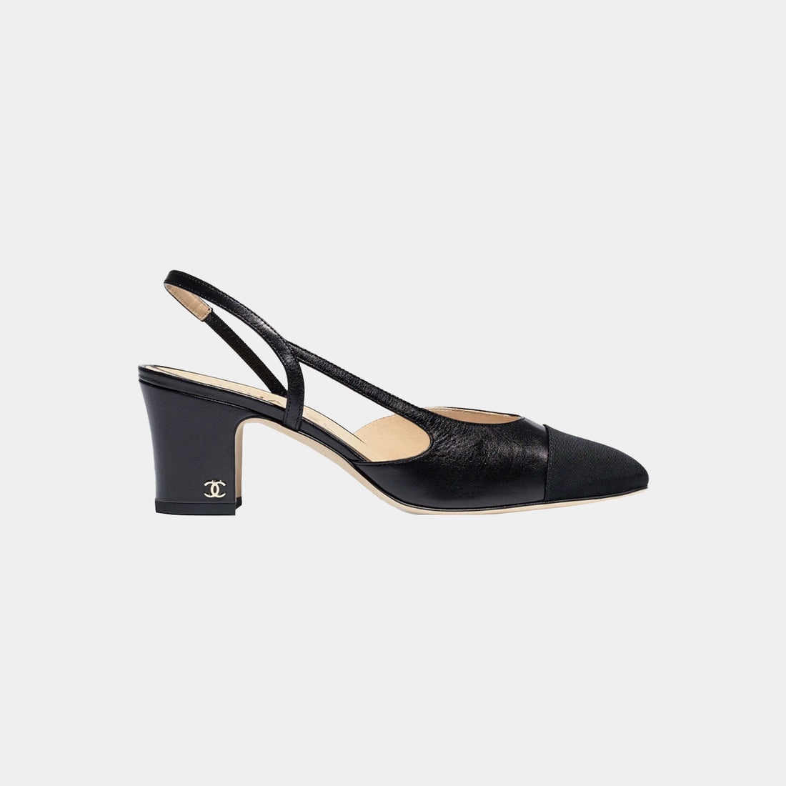 Slingback Goatskin and Grosgrain Black