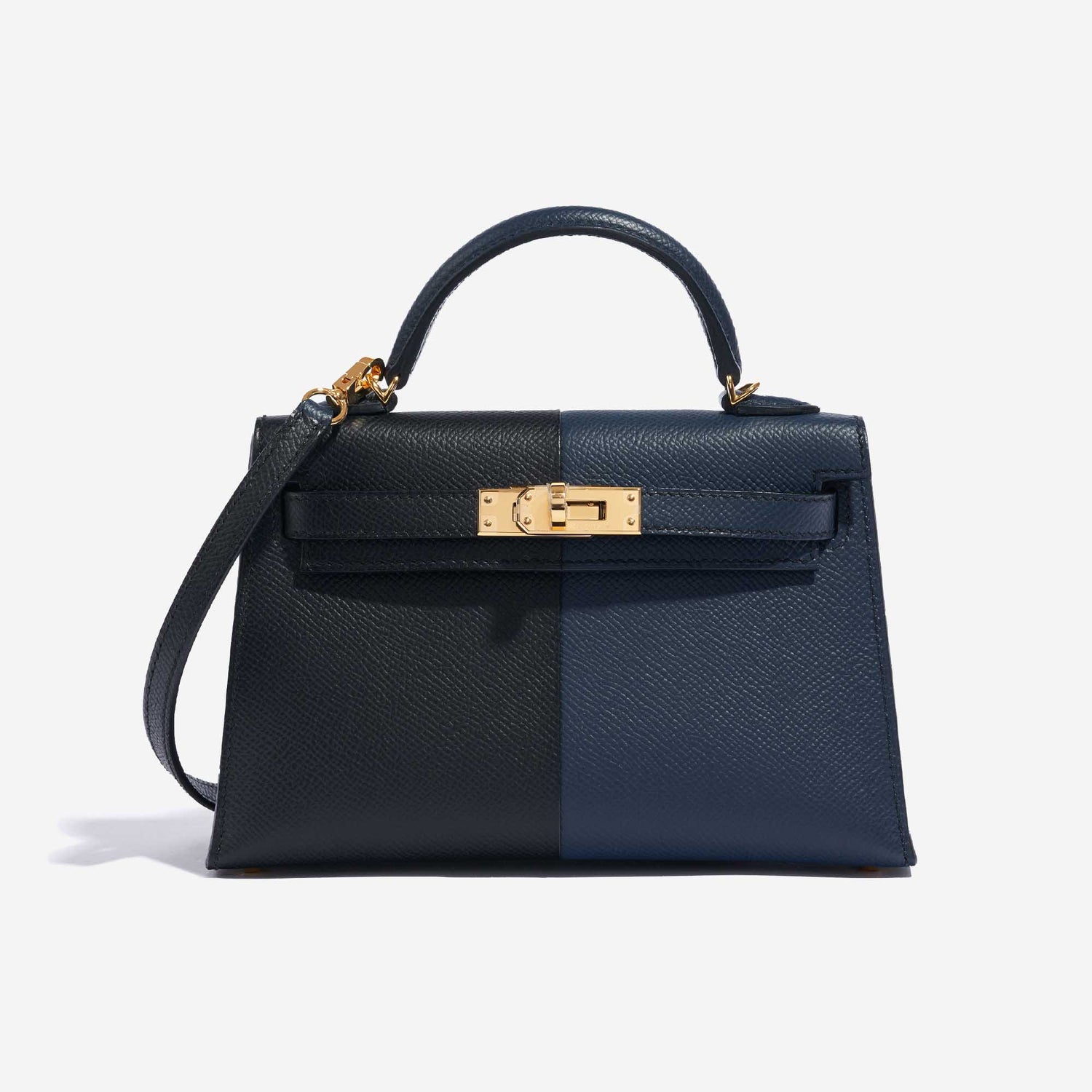 Kelly Mini Epsom Blue Indigo / Black