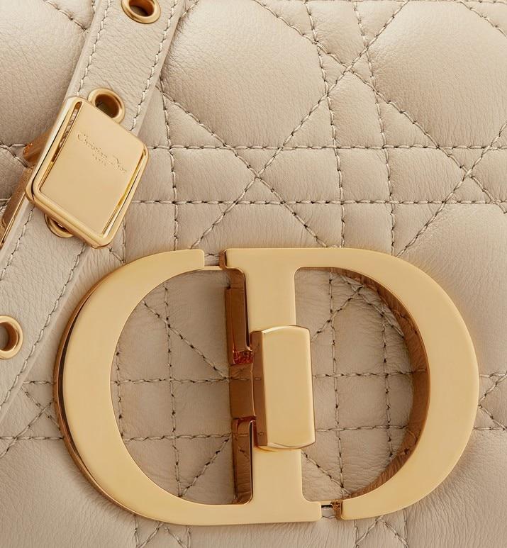 Small Dior Caro Bag Beige Supple Cannage Calfskin