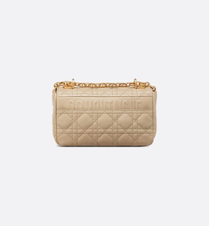 Small Dior Caro Bag Beige Supple Cannage Calfskin