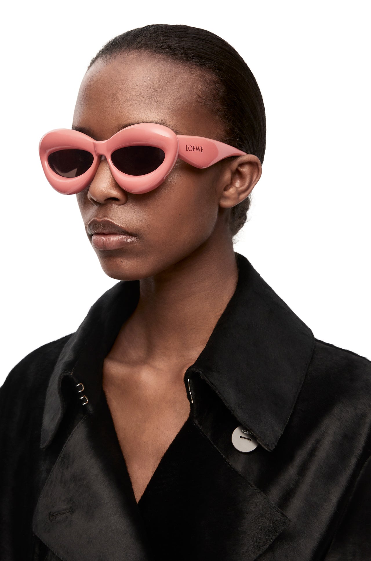 Inflated cateye sunglasses in nylon