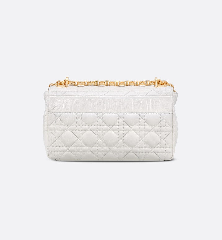 Small Dior Caro Bag Ivory Supple Cannage Calfskin