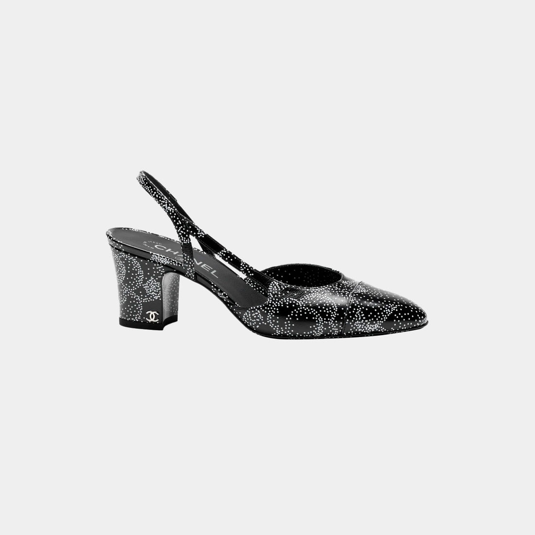 Slingback Printed Calfskin Black and White