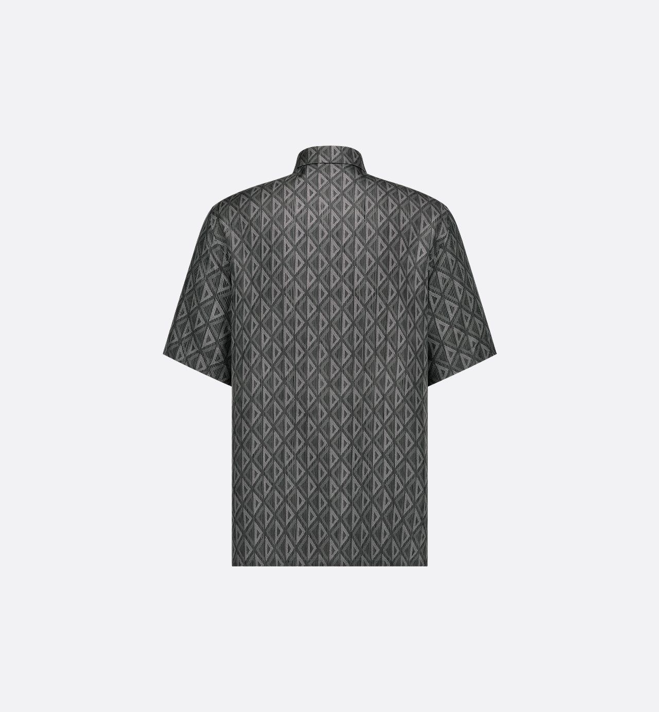 Cd Diamond Short-Sleeved Shirt Black And Gray Silk Twill