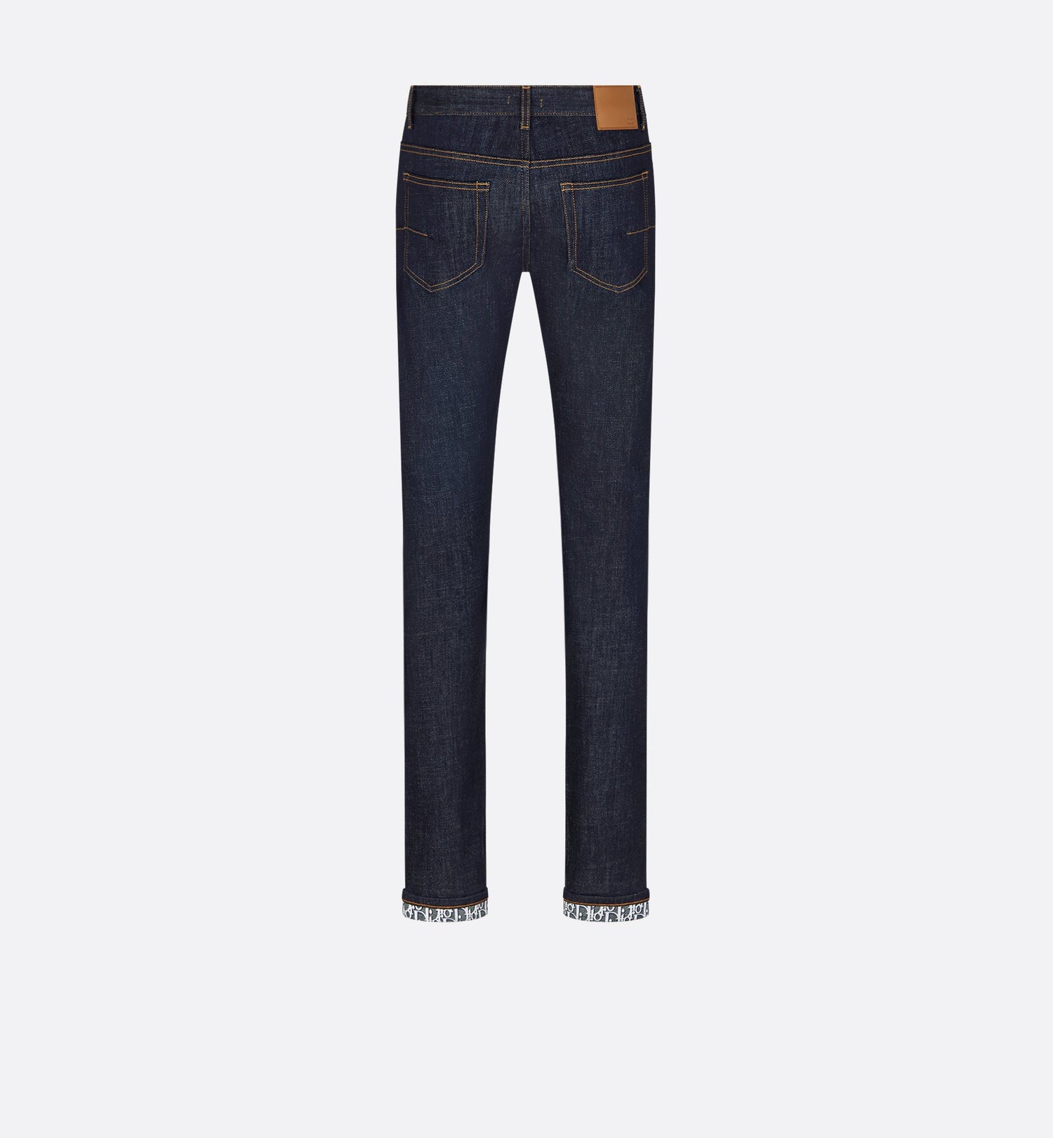 Long Slim-Fit Dior Oblique Jeans Blue Raw Cotton Denim