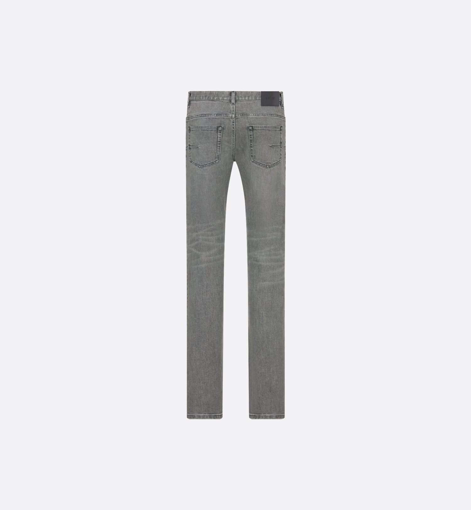 Long Slim-Fit Jeans Gray Cotton-Blend Twill