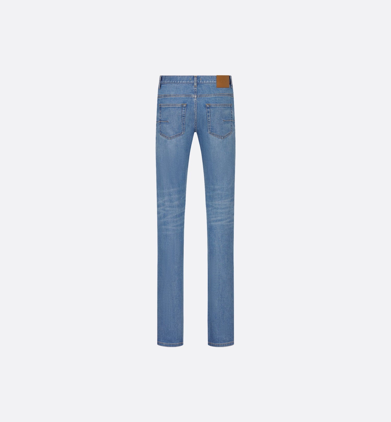 Long Slim-Fit Jeans Blue Cotton-Blend Twill