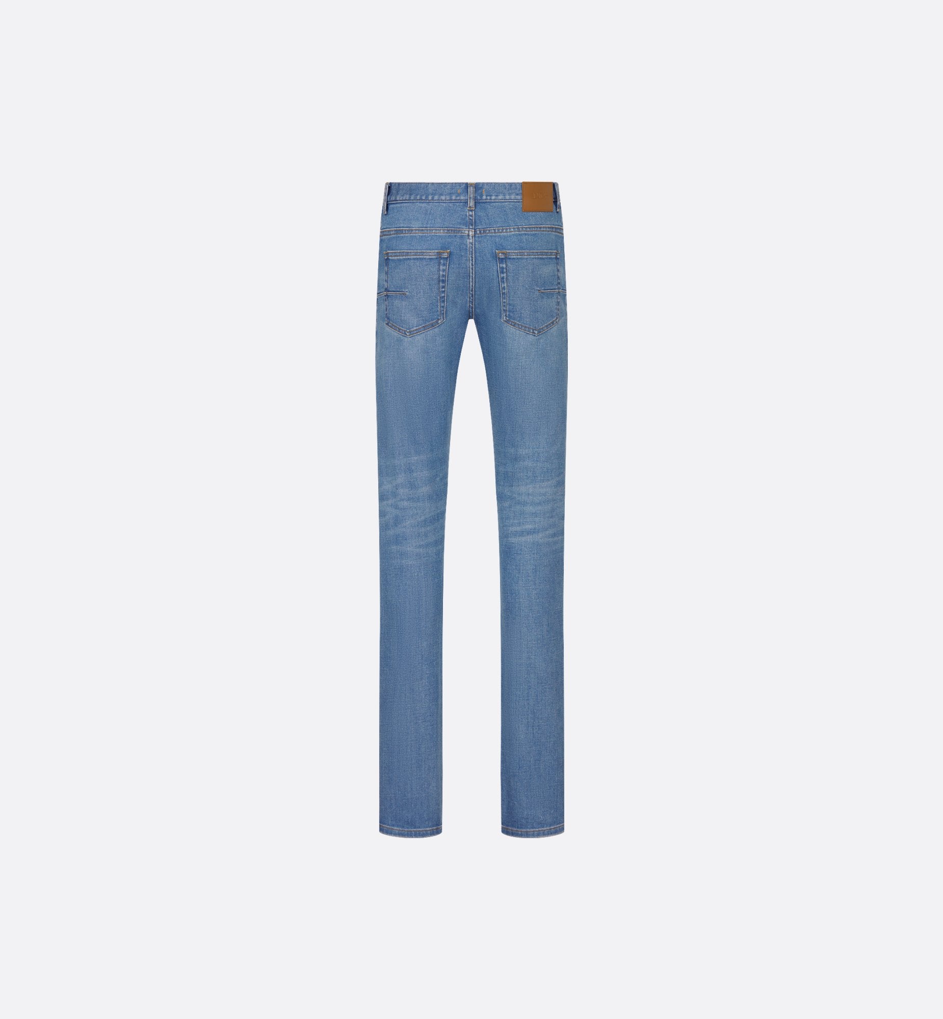 Long Slim-Fit Jeans Blue Cotton-Blend Twill