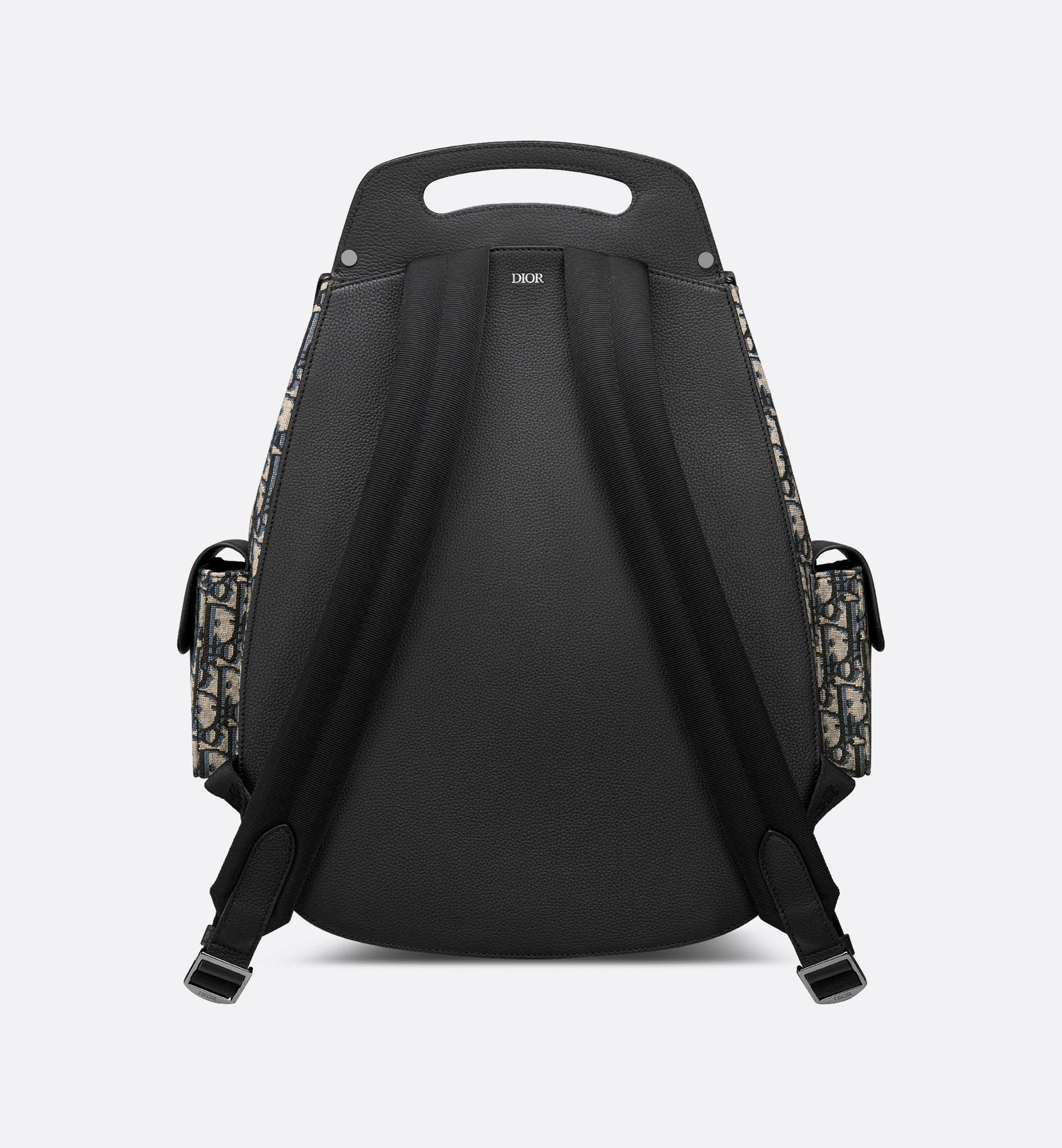 Maxi Gallop Backpack Beige And Black Dior Oblique Jacquard With Black Grained Calfskin