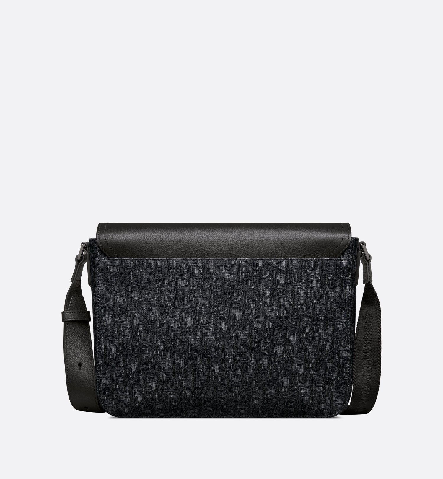 Saddle Messenger Bag With Flap Black Dior Oblique Jacquard And Black Grained Calfskin