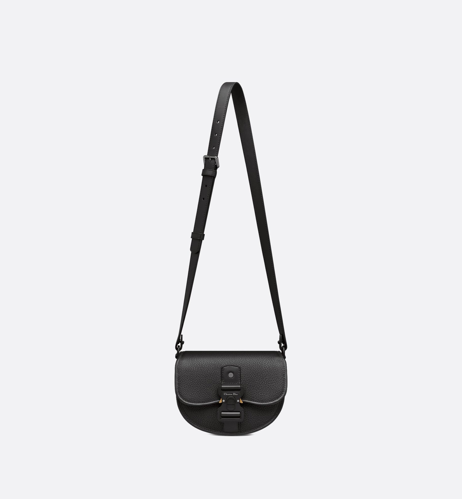 Mini Gallop Bag With Strap Black Grained And Smooth Calfskin