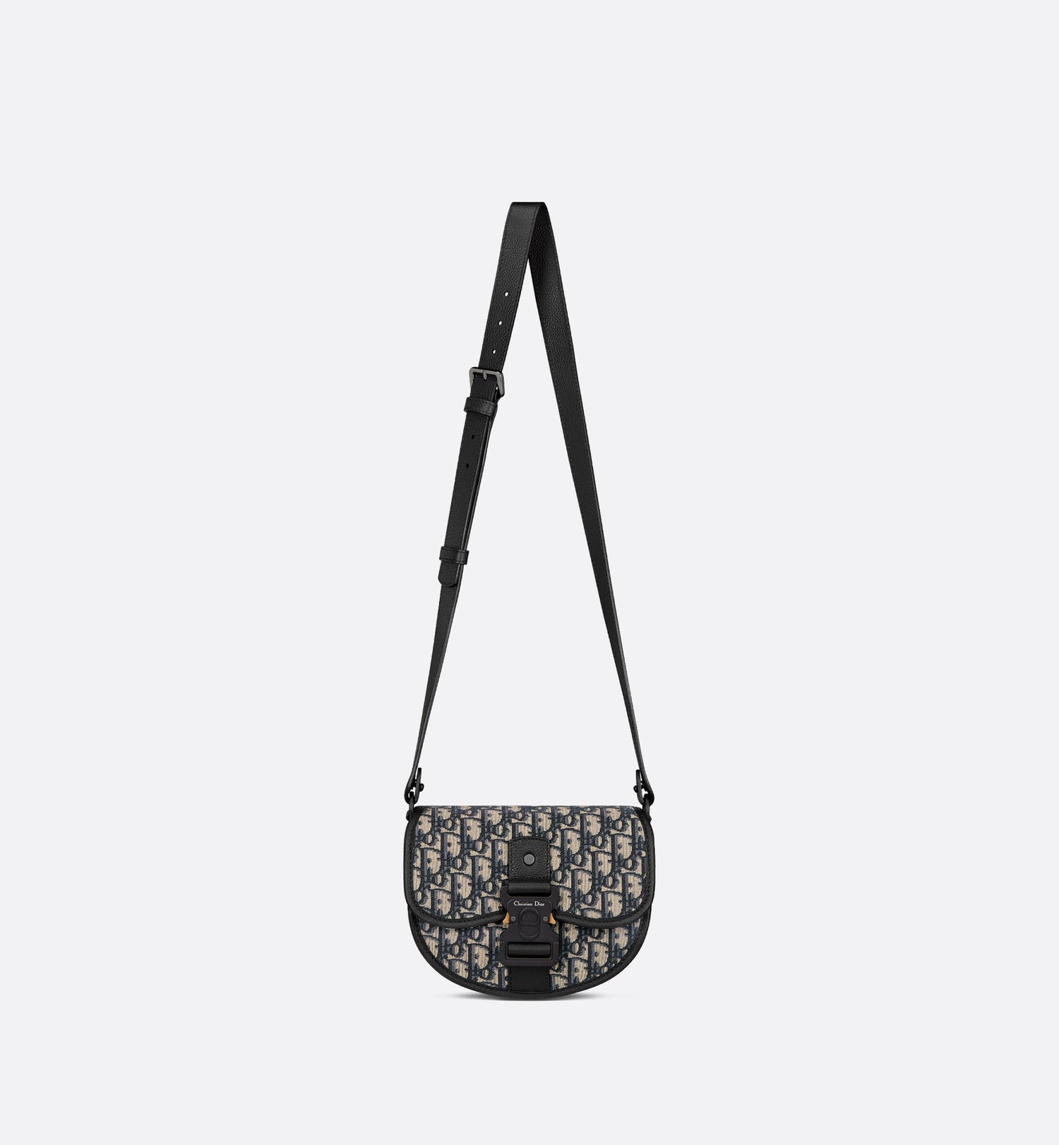 Mini Gallop Bag With Strap Beige And Black Dior Oblique Jacquard With Black Grained Calfskin