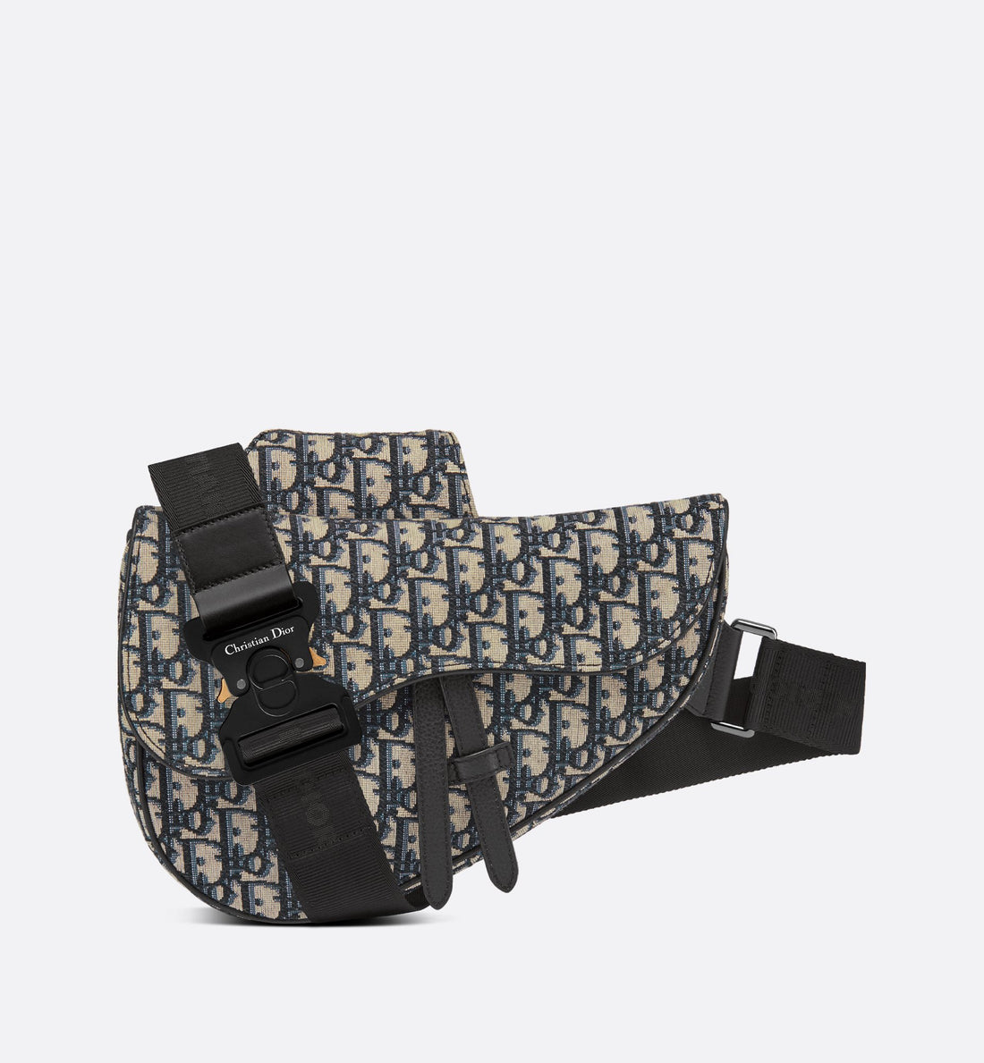 Saddle Bag Beige And Black Dior Oblique Jacquard