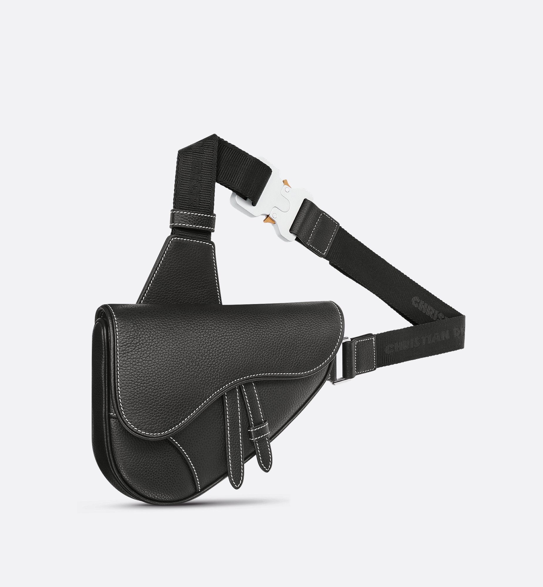 Mini Saddle Bag Black Grained Calfskin