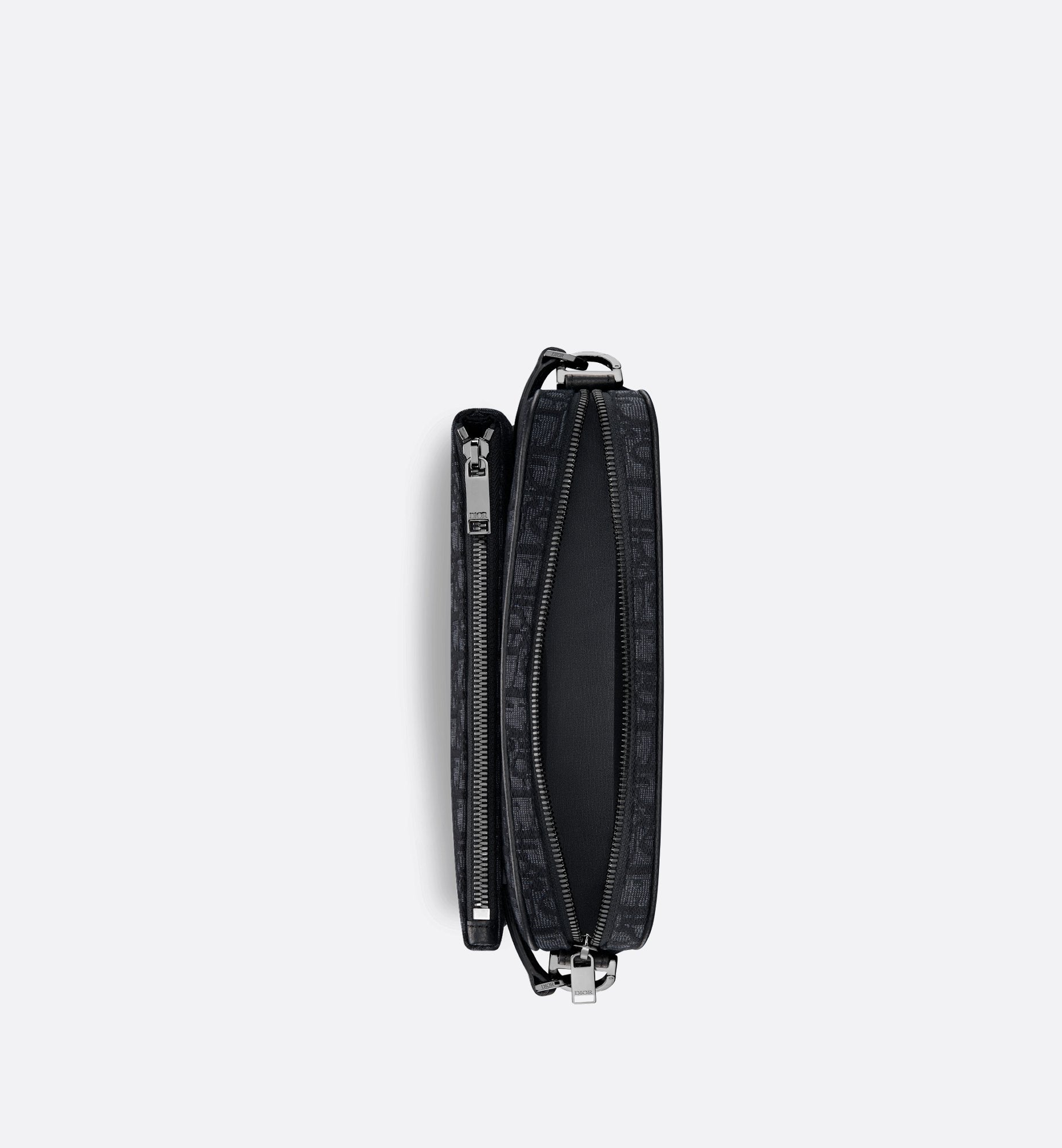 Saddle Triple Pouch Black Dior Oblique Jacquard