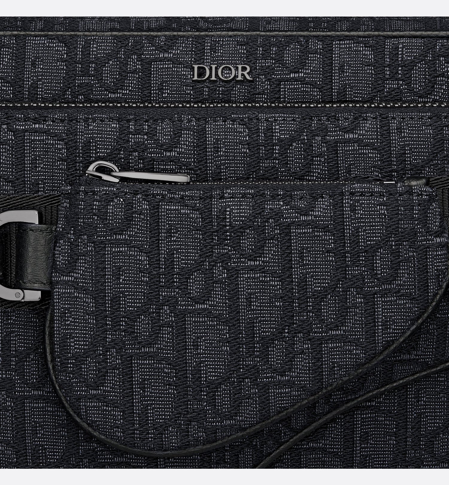 Saddle Triple Pouch Black Dior Oblique Jacquard