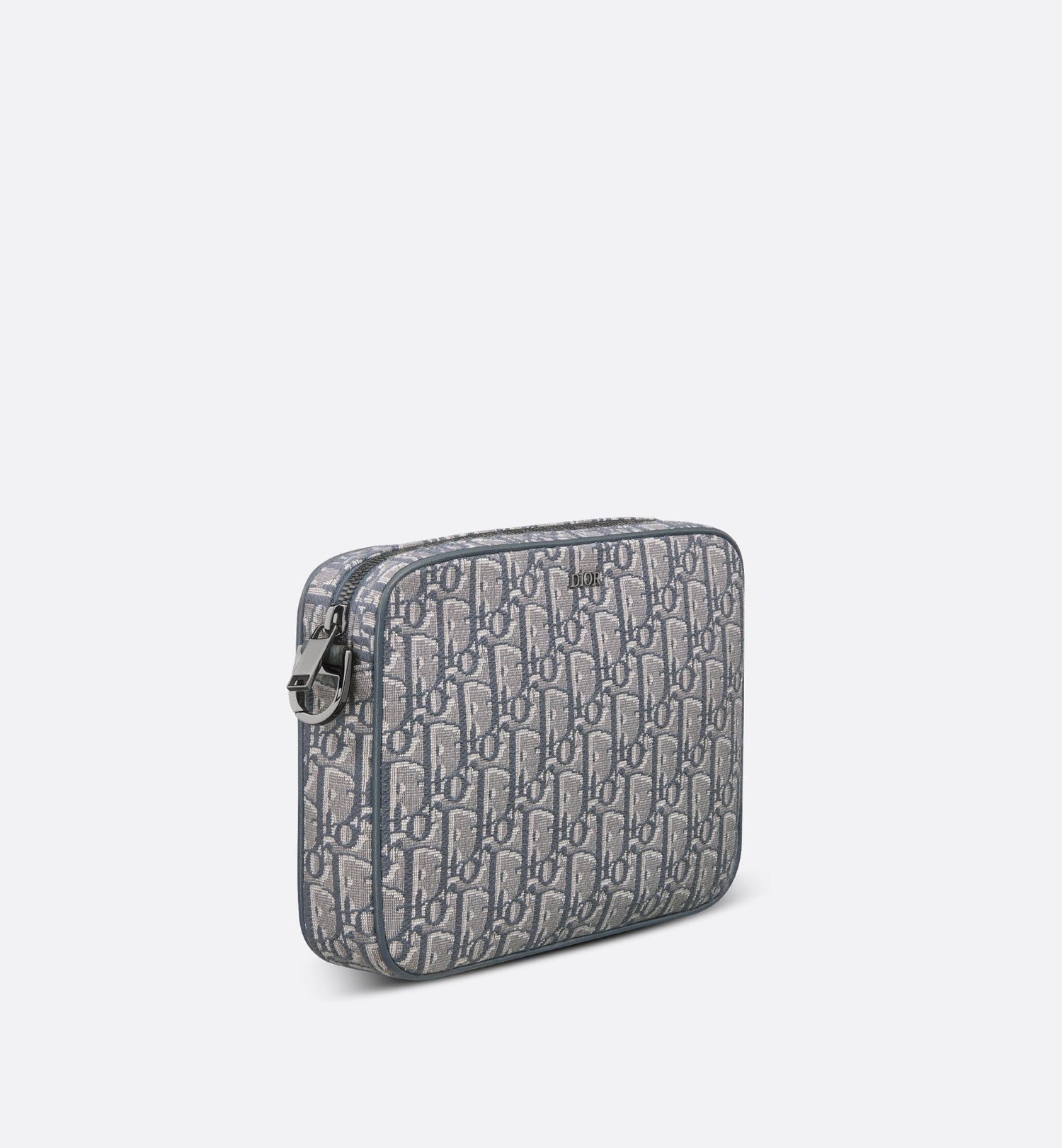 Saddle Triple Pouch Deep Gray Dior Oblique Jacquard