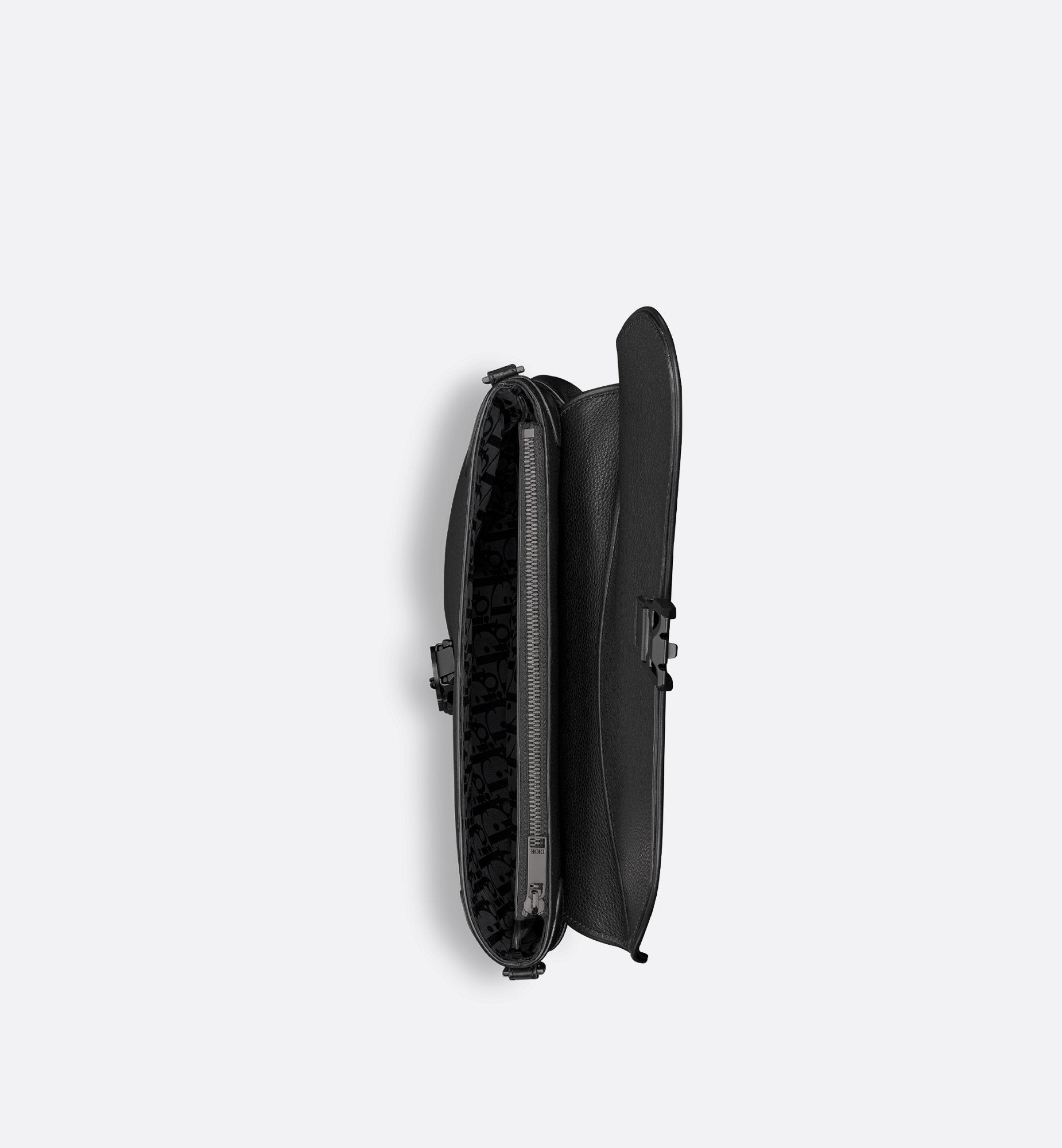 Saddle Twin Bag Black Grained Calfskin