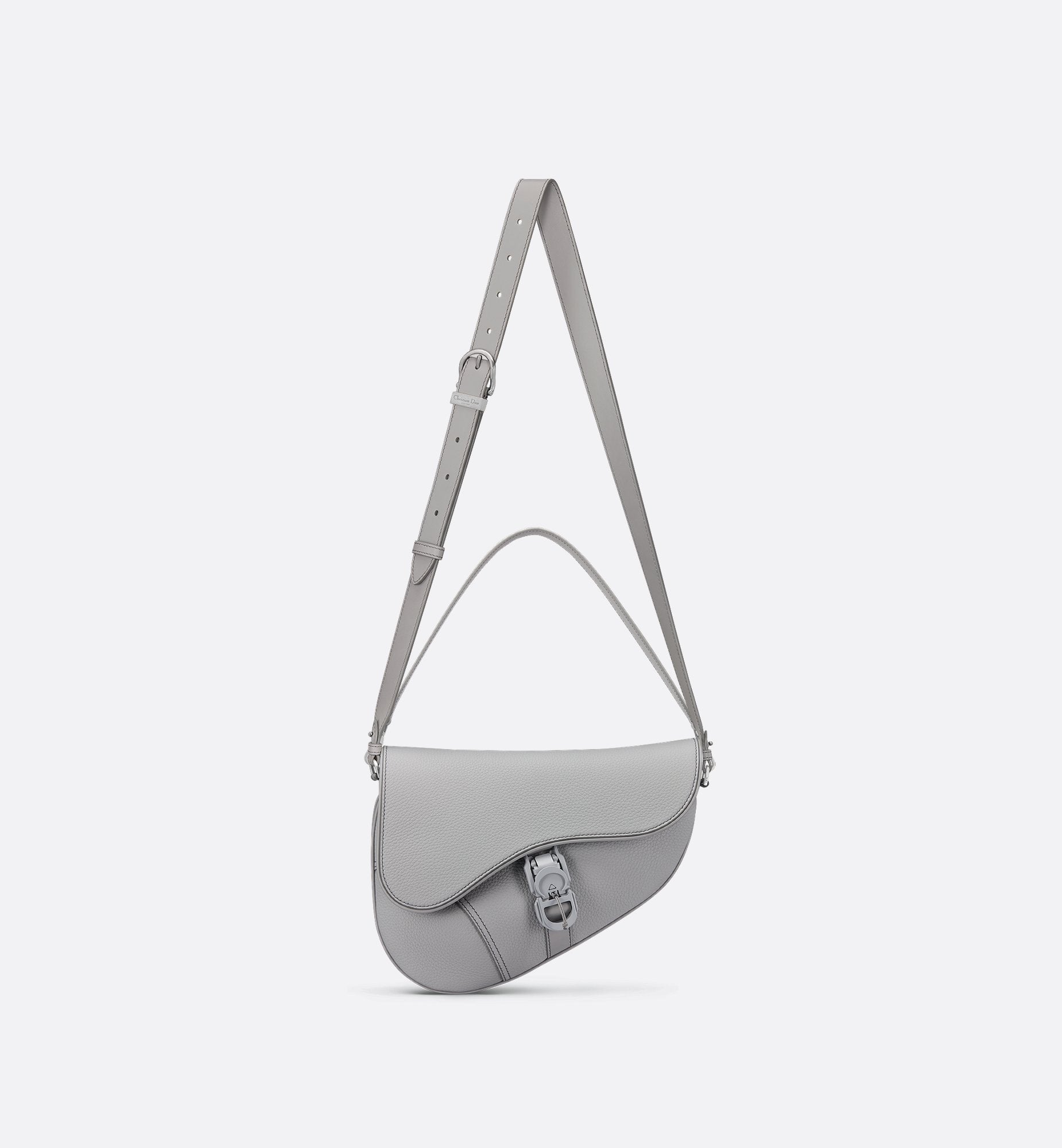 Saddle Twin Bag Gray Grained Calfskin