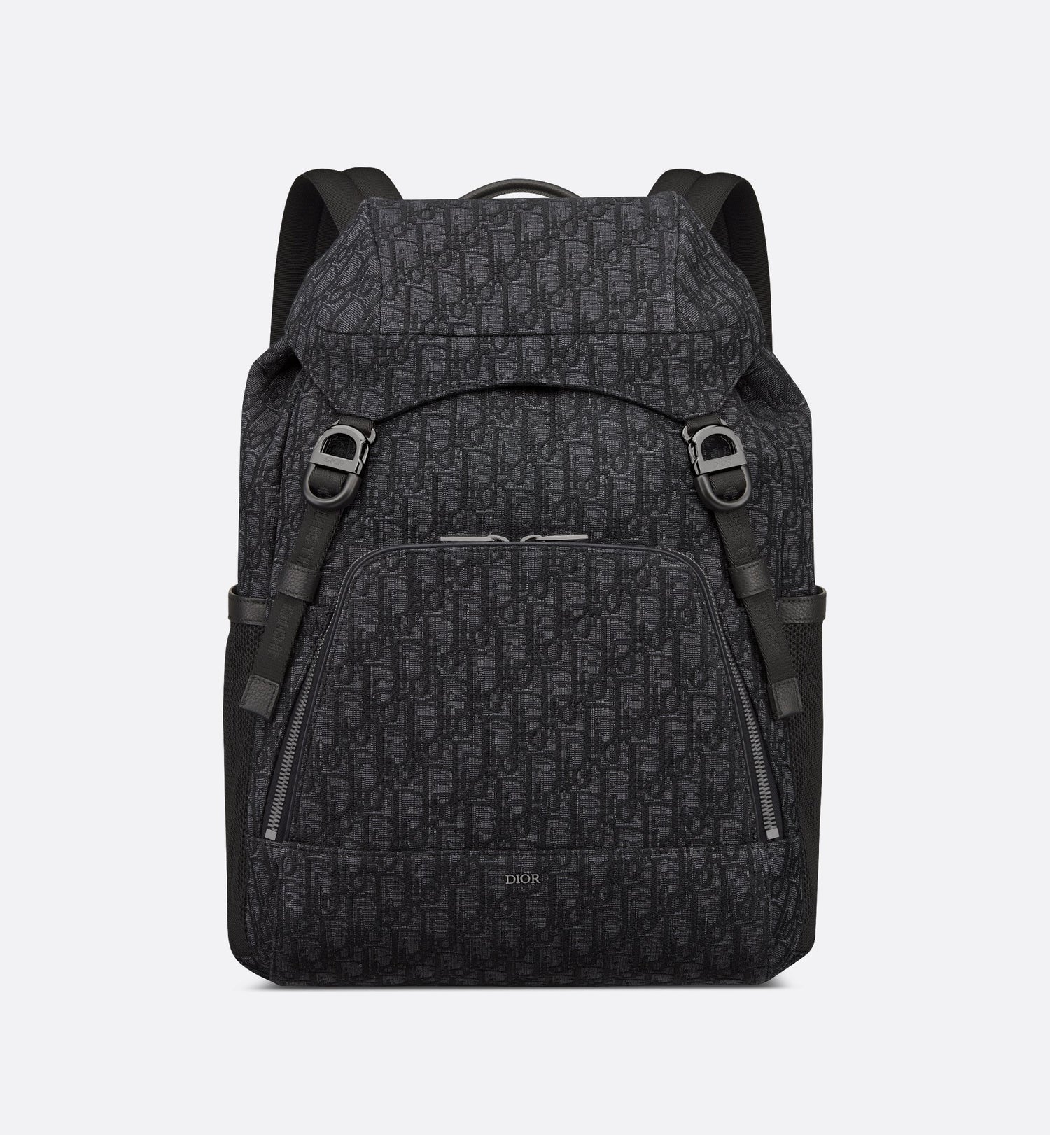 8 Backpack With Flap Black Dior Oblique Jacquard