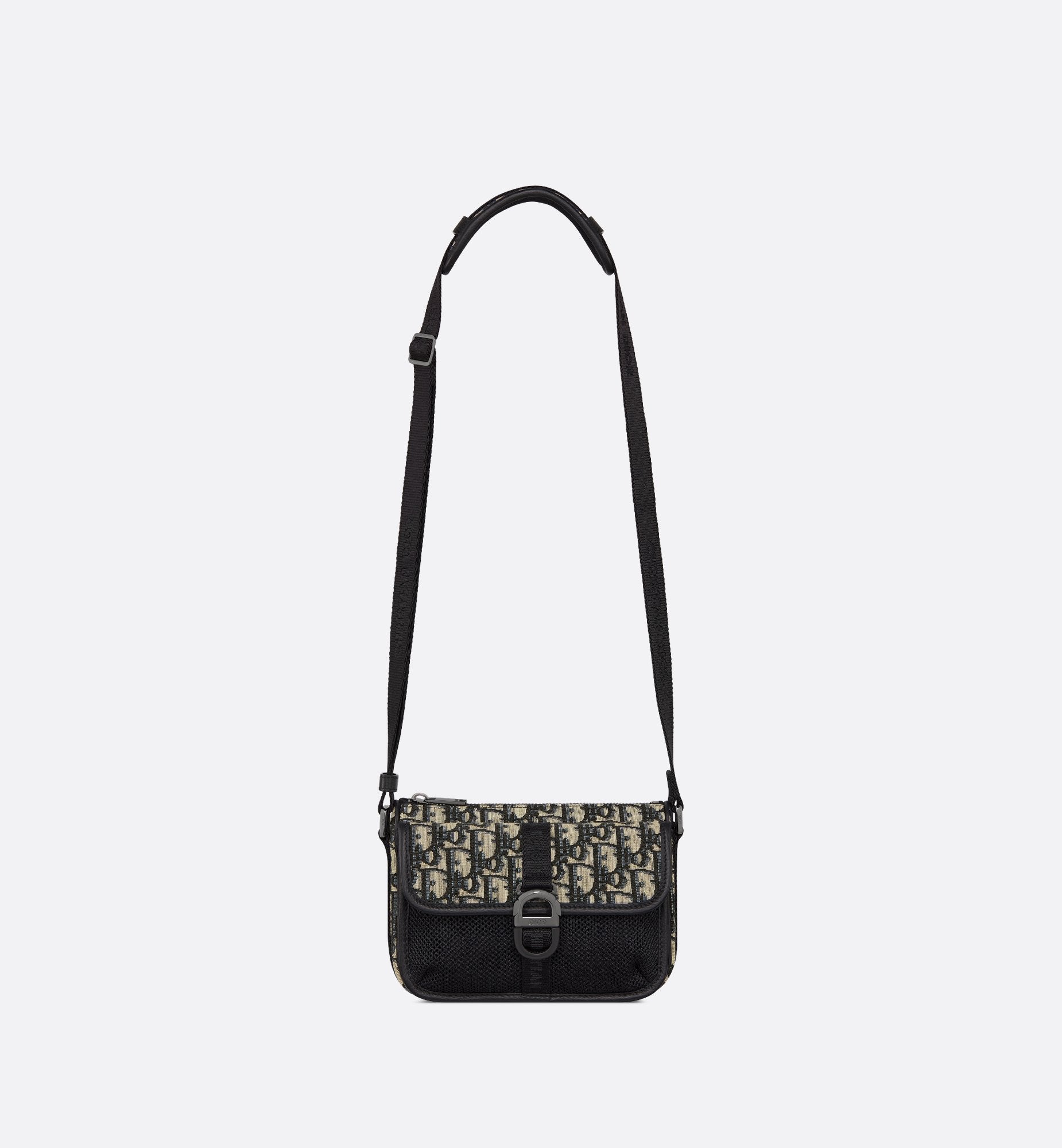 Mini Dior 8 Bag With Strap Beige And Black Dior Oblique Jacquard