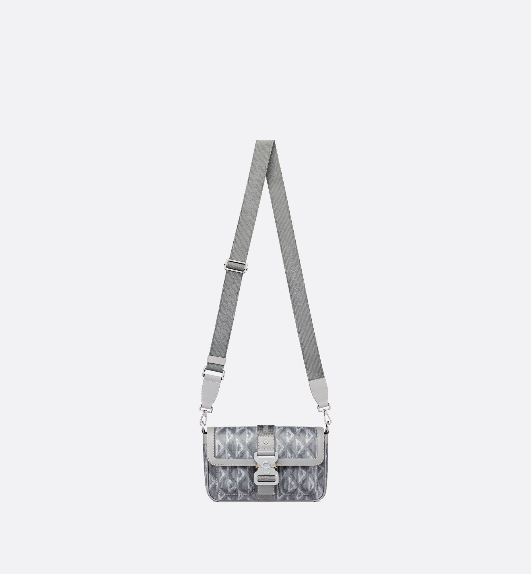 Hit The Road Bag With Strap Dior Gray Coated Cotton Canvas With Cd Diamond Print