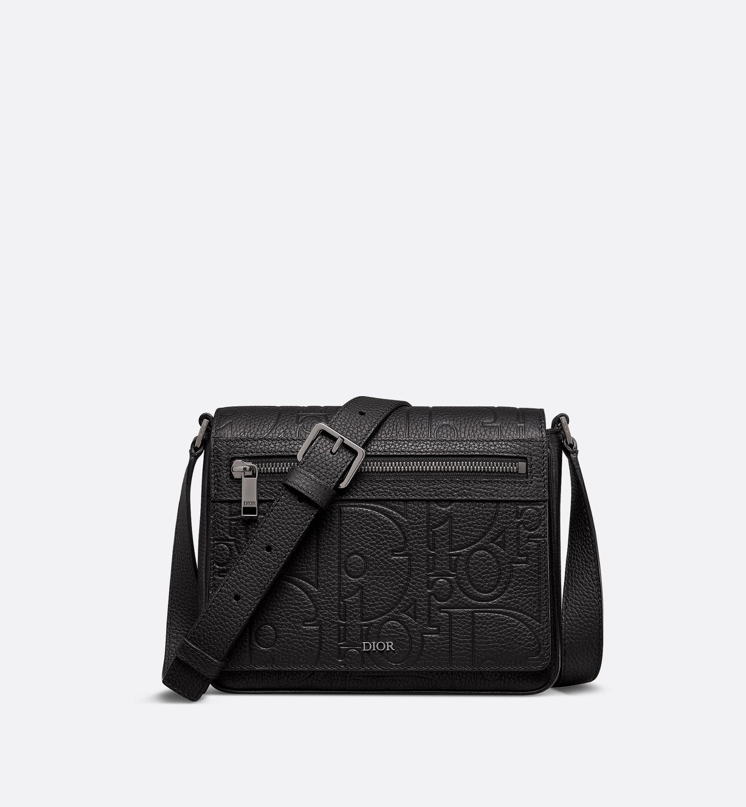 Messenger Bag With Flap Black Dior Gravity Leather And Black Grained Calfskin