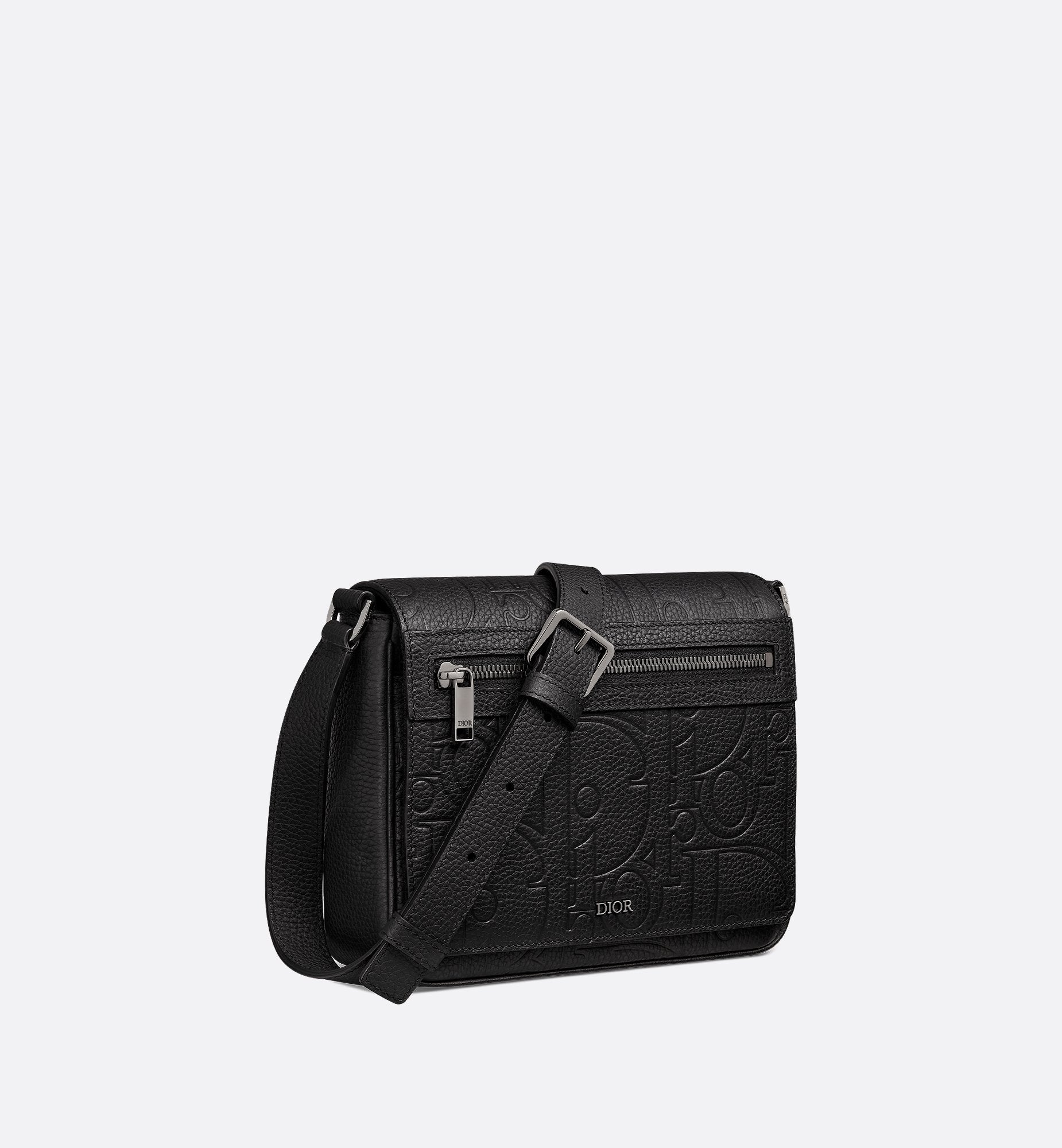 Messenger Bag With Flap Black Dior Gravity Leather And Black Grained Calfskin