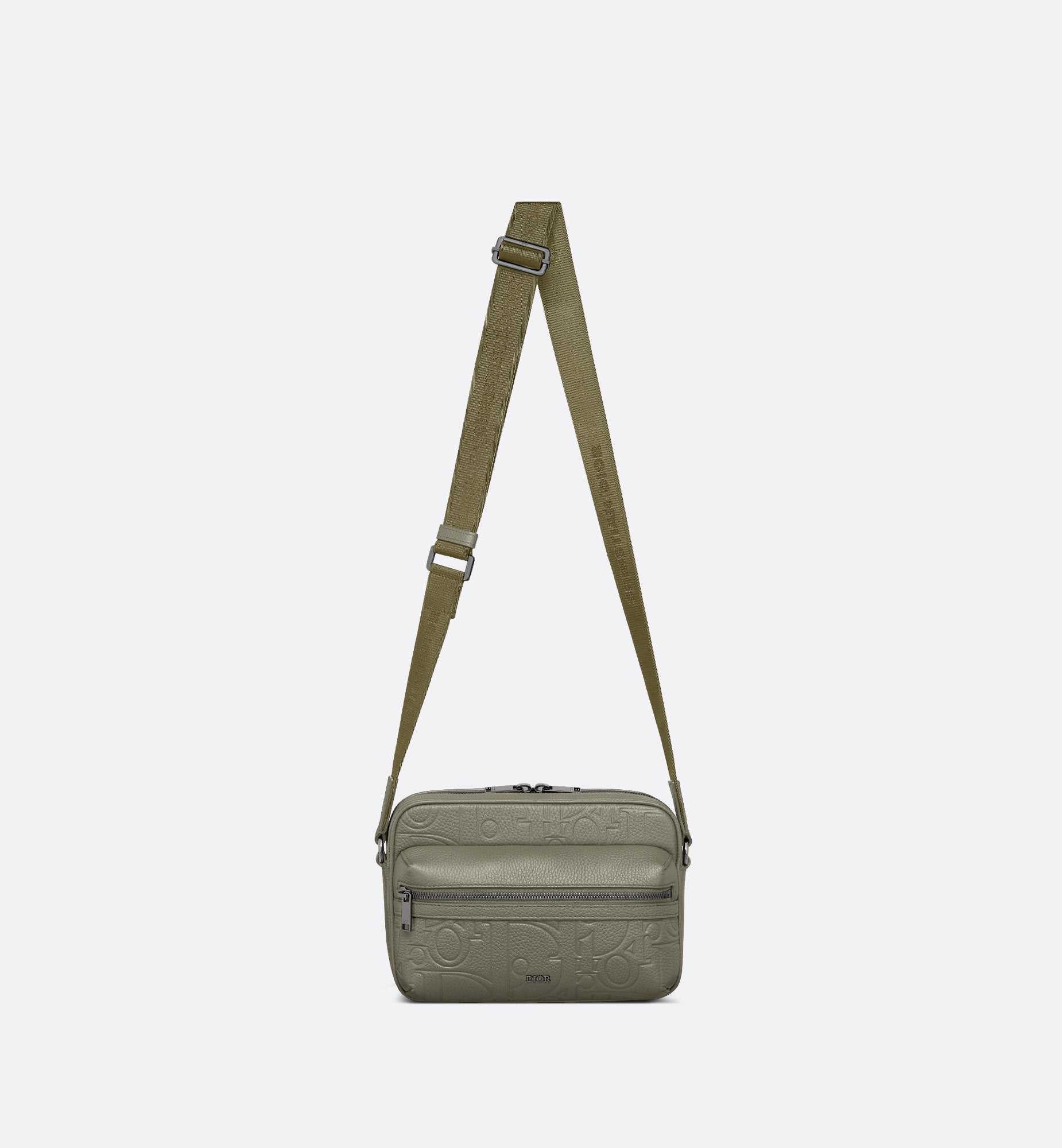 Rider 2.0 Zipped Messenger Bag Khaki Dior Gravity Leather And Khaki Grained Calfskin