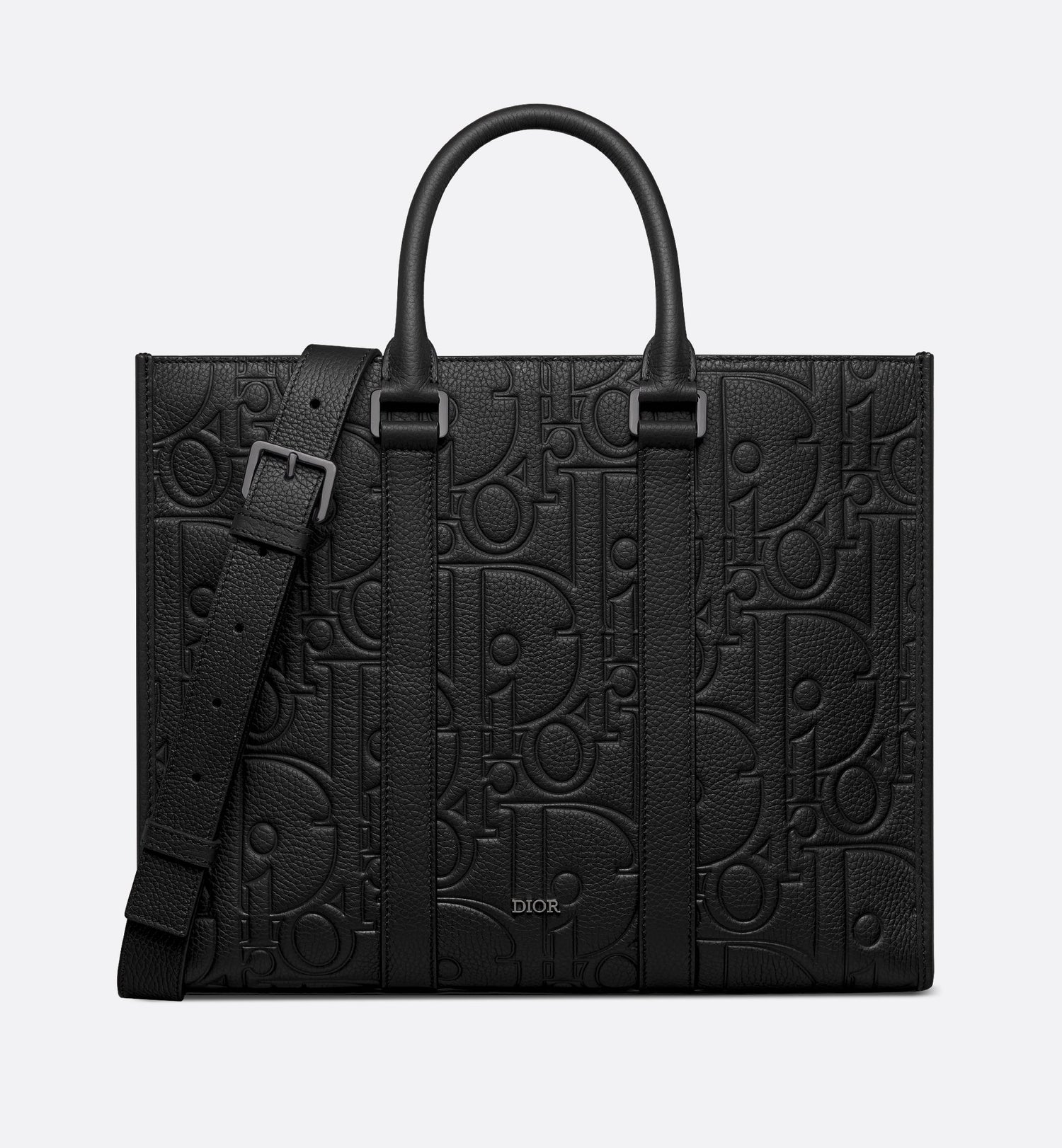 Medium East-West Tote Bag Black Dior Gravity Leather And Black Grained Calfskin