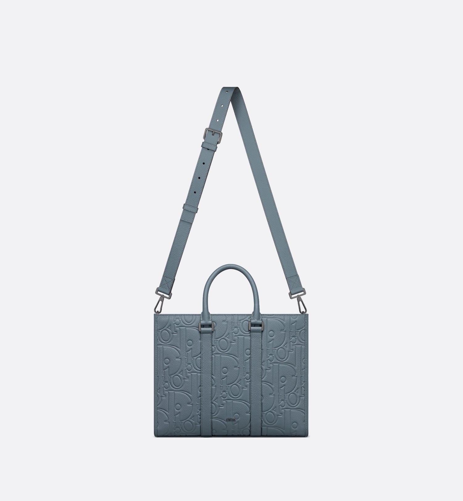 Medium East-West Tote Bag Deep Gray Dior Gravity Leather And Deep Gray Grained Calfskin