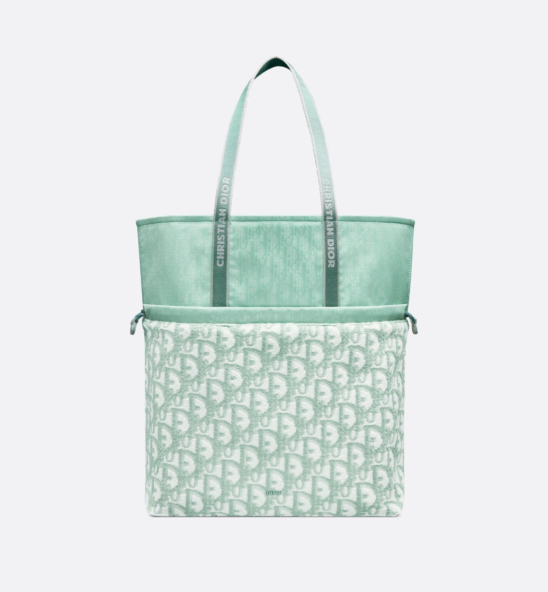 Reversible Tote Light Green Dior Oblique Terry Cotton And Light Green Dior Oblique Technical Nylon