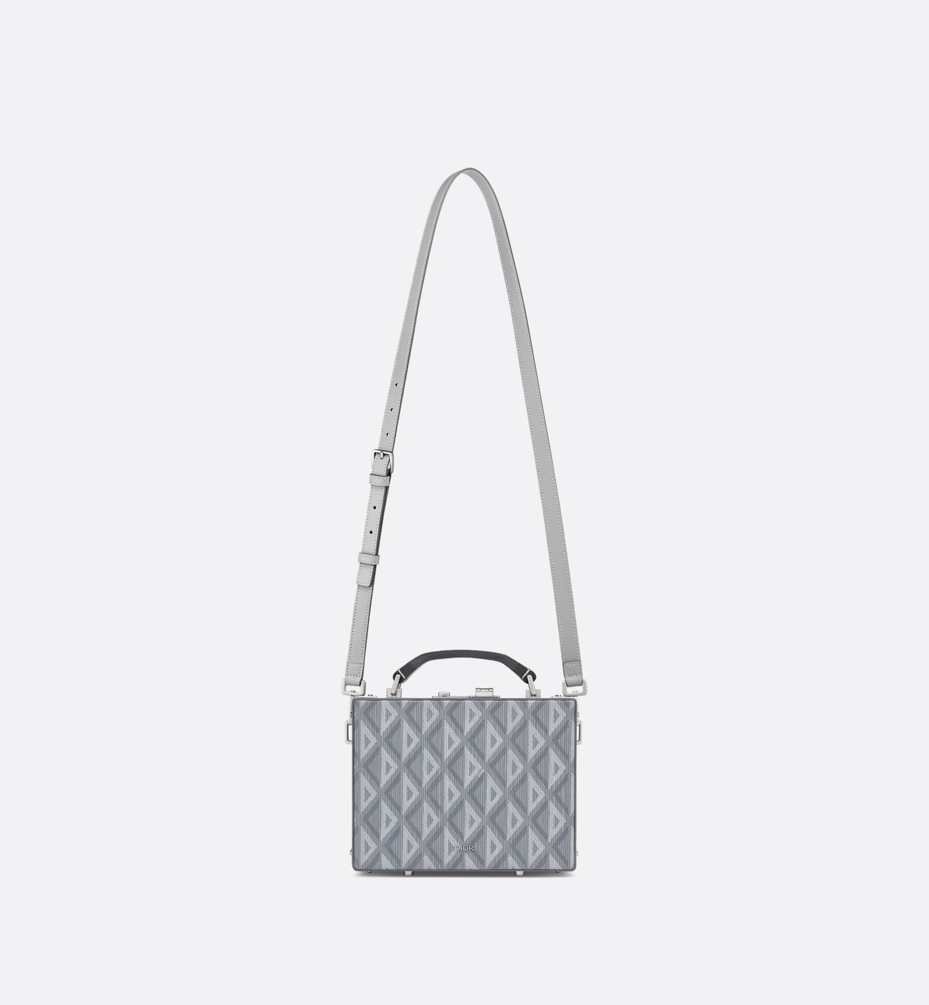 Lock Bag Dior Gray Coated Cotton Canvas With Cd Diamond Print