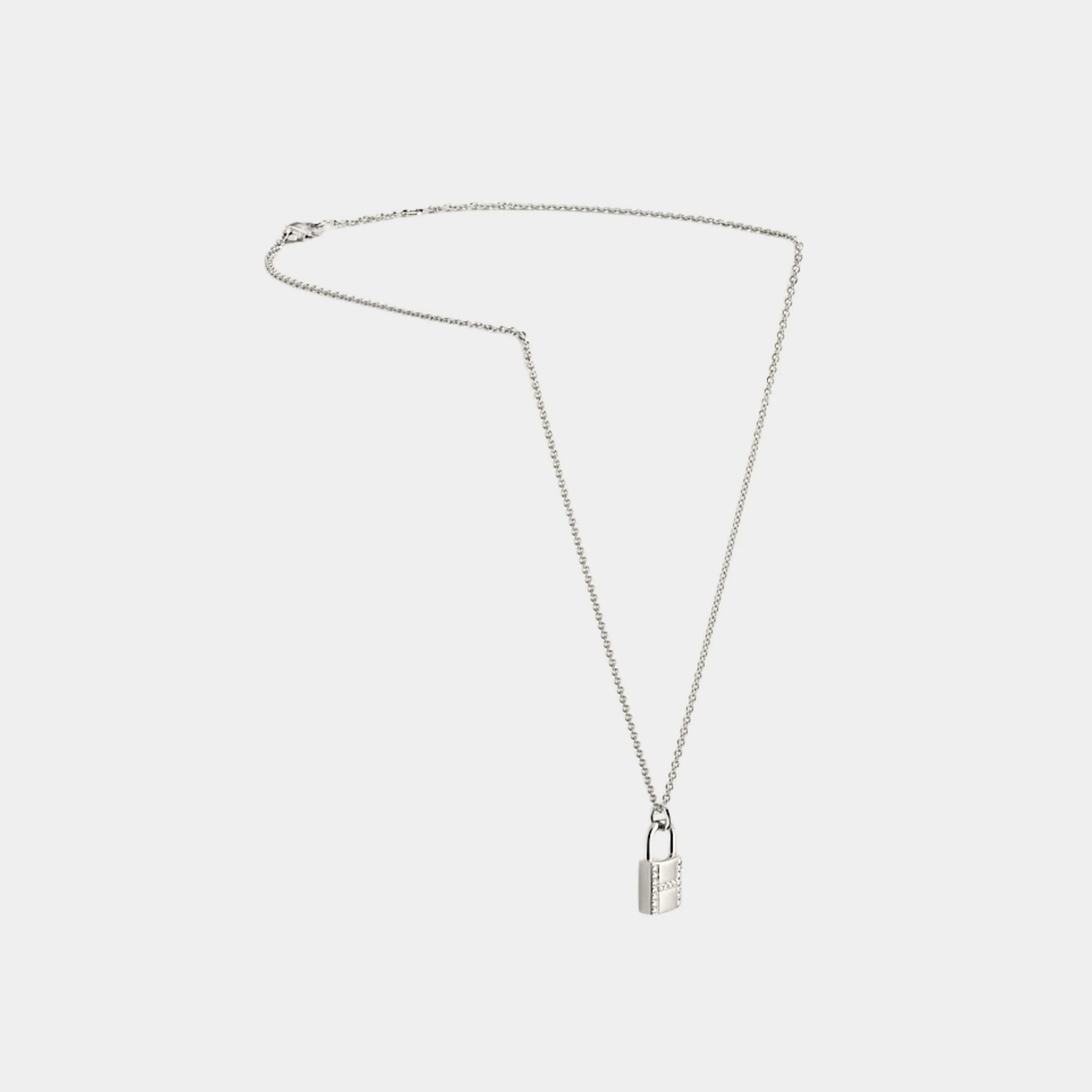 Kelly Padlock Pendant White Gold - Diamonds