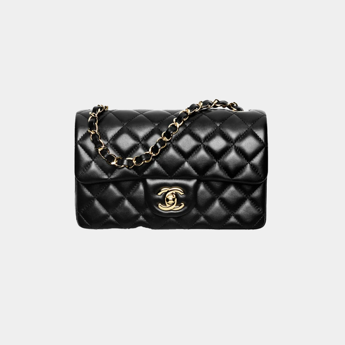 Mini Flap Bag Lambskin Black