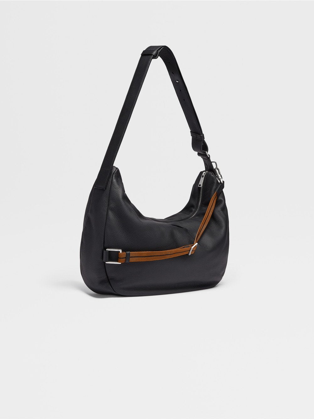 Black Deerskin Panorama Hobo Bag