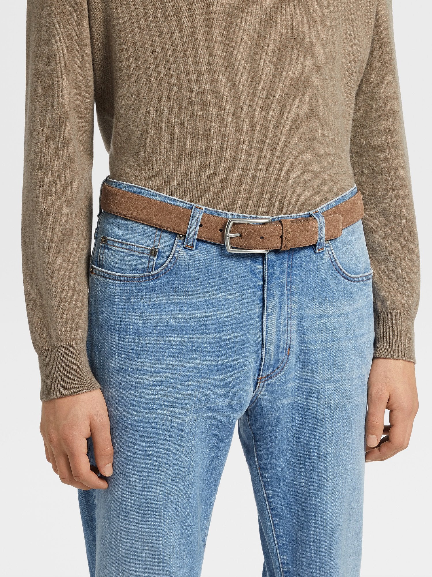 Dark Beige Suede Belt