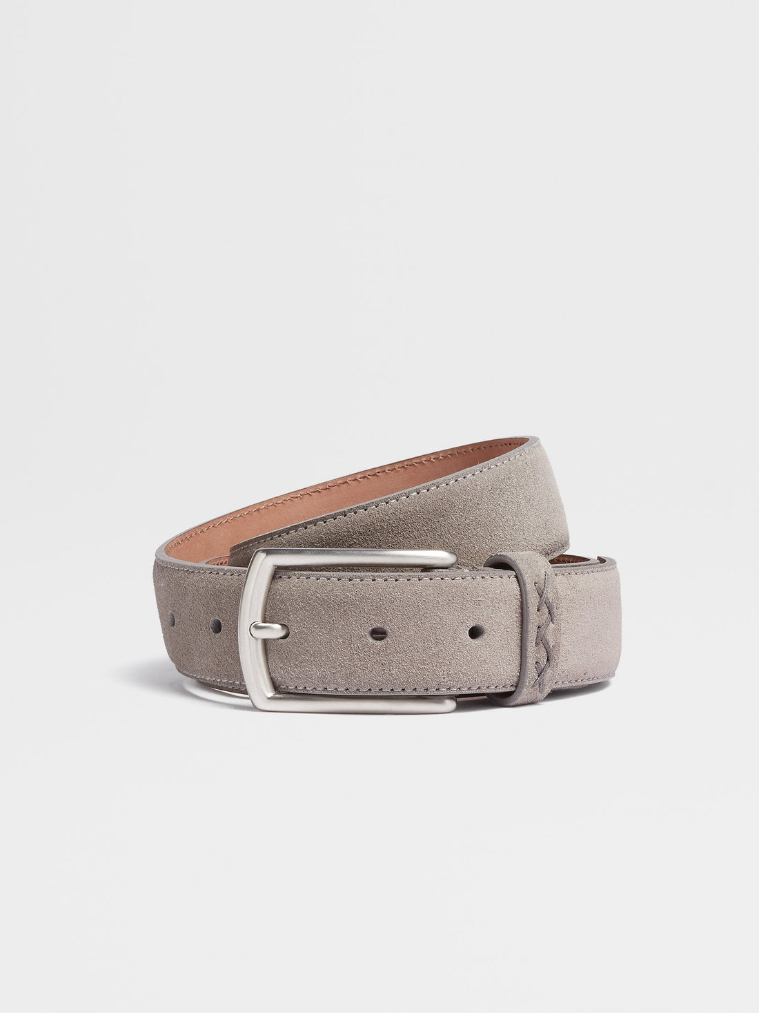 Grey Melange Suede Belt