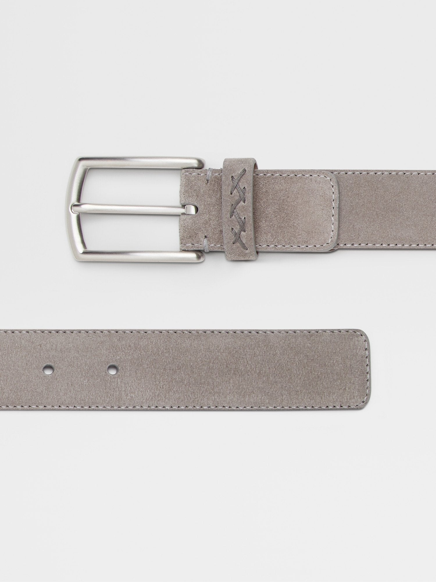 Grey Melange Suede Belt