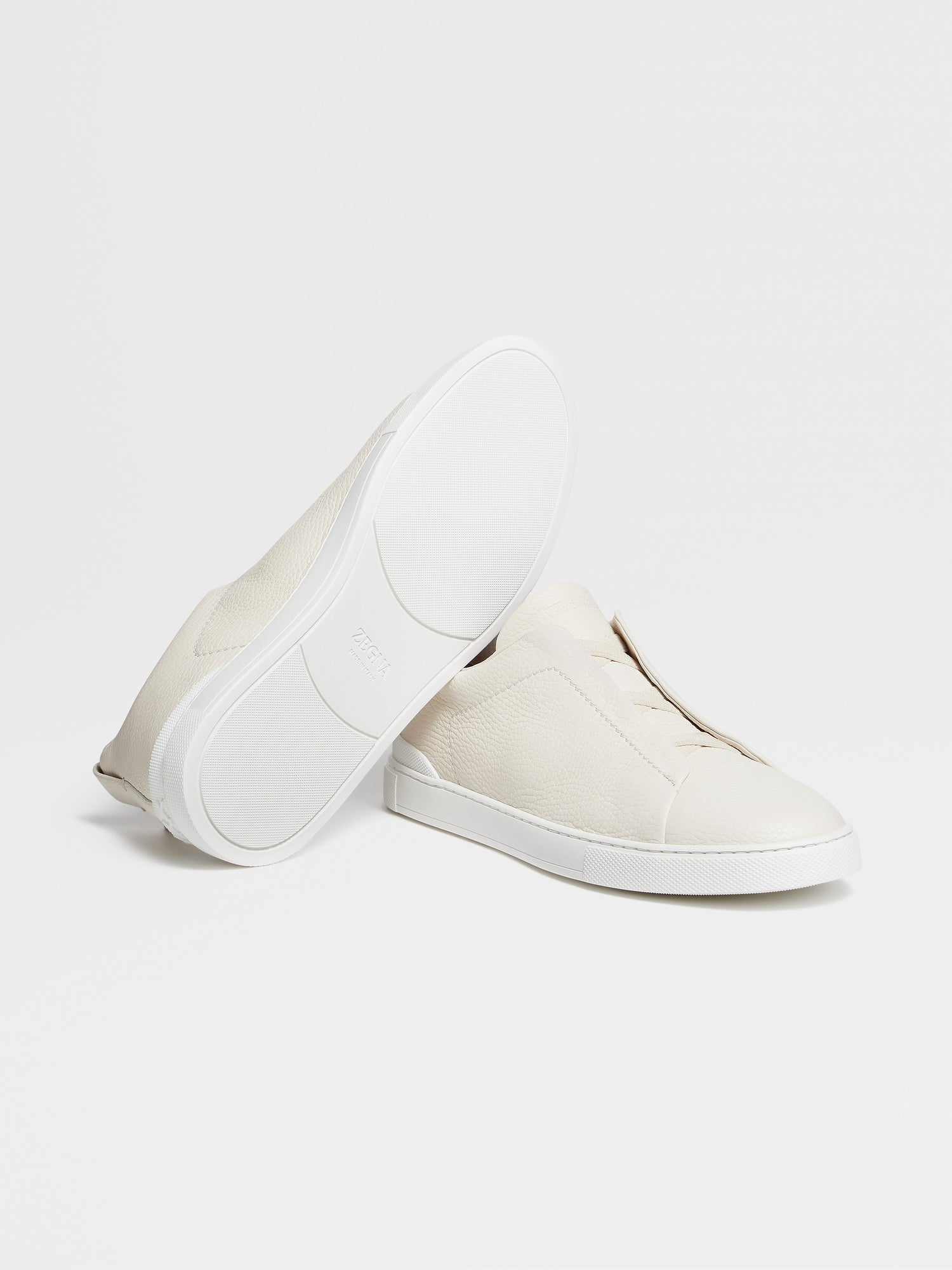 Off White Deerskin Triple Stitch Sneakers