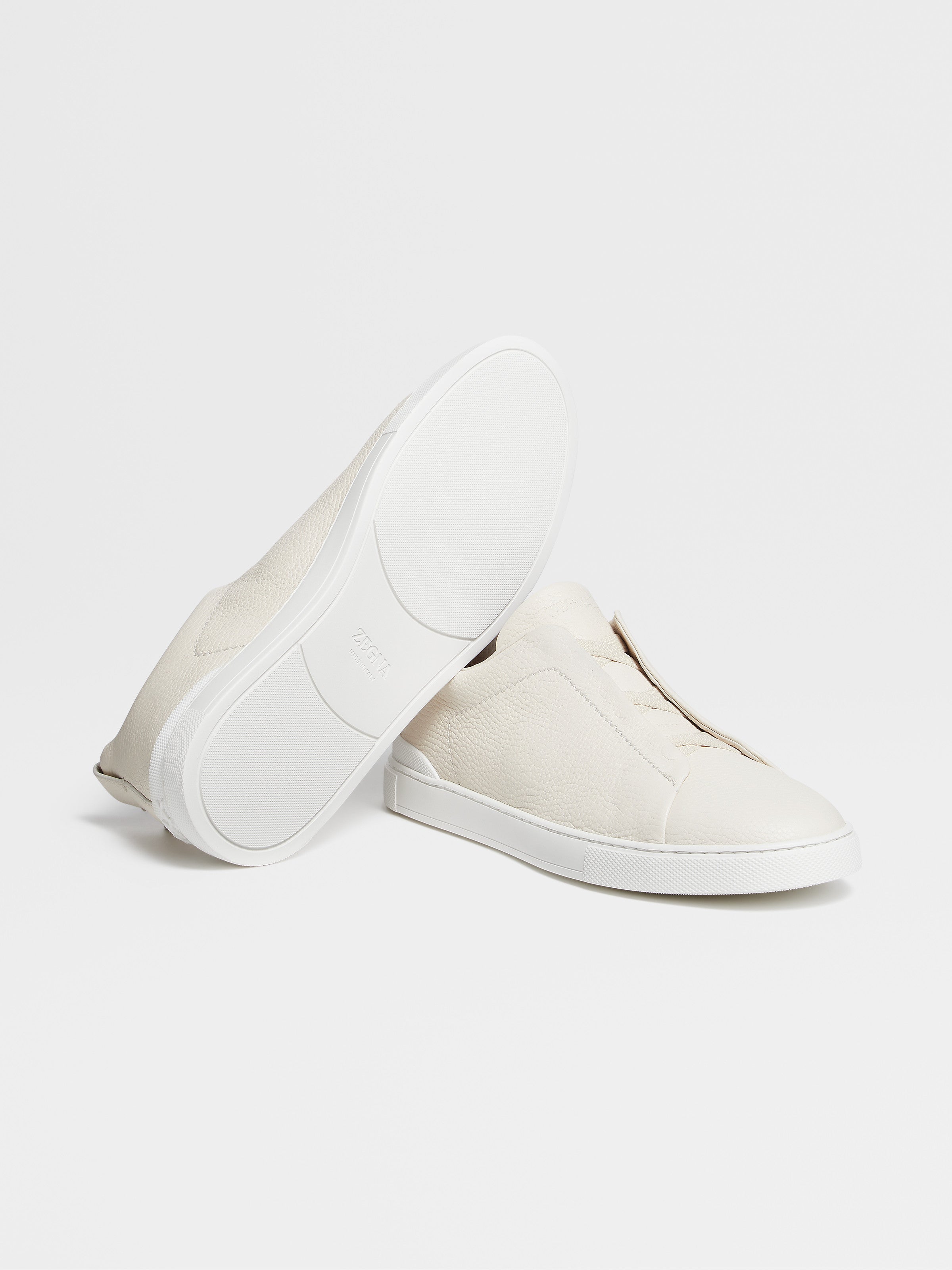 Off White Deerskin Triple Stitch Sneakers