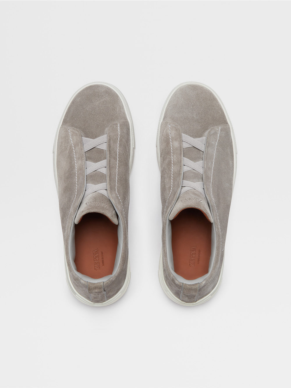 Grey Melange Suede Triple Stitch Sneakers